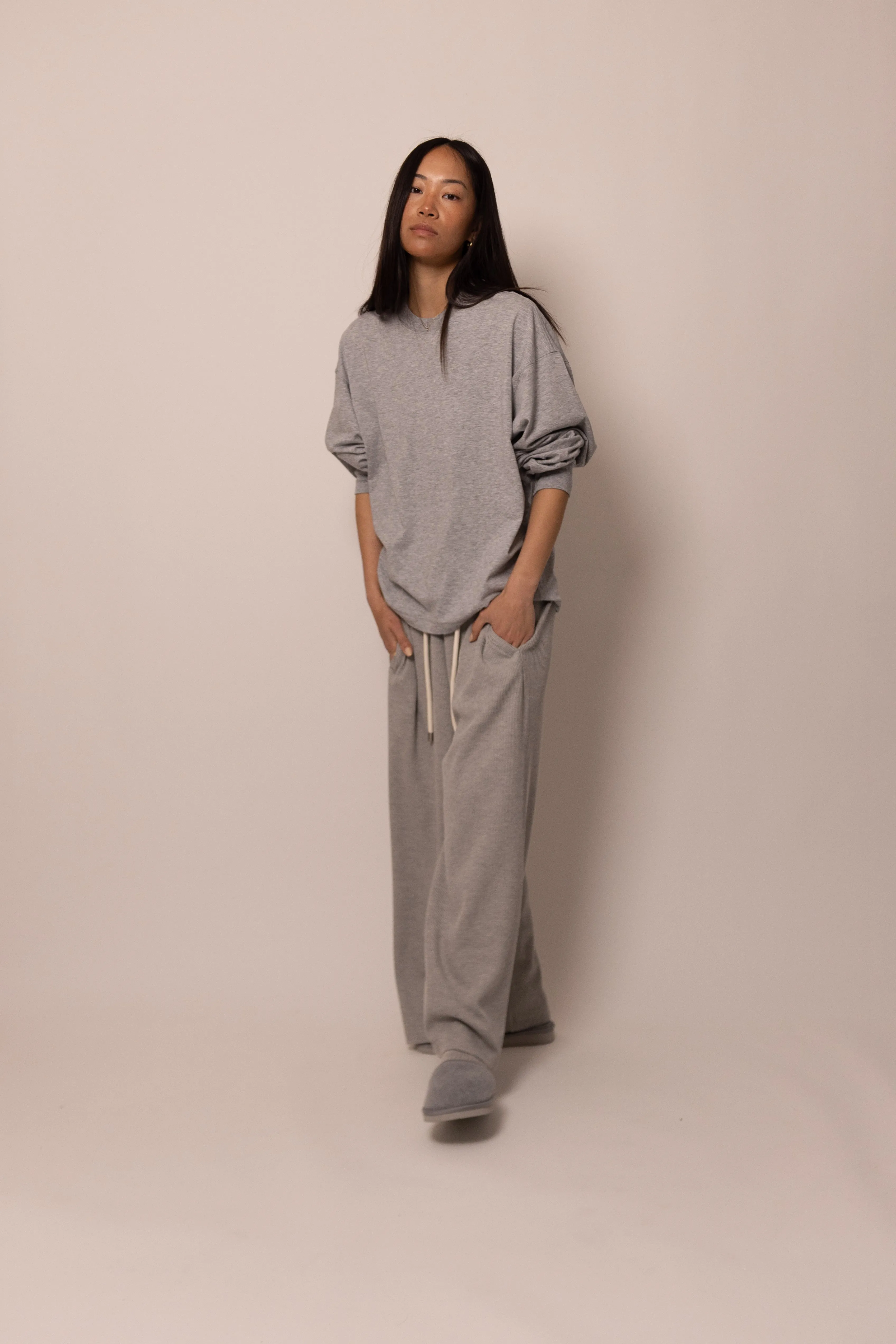 lightweight long sleeve - heather grey sold by DREW