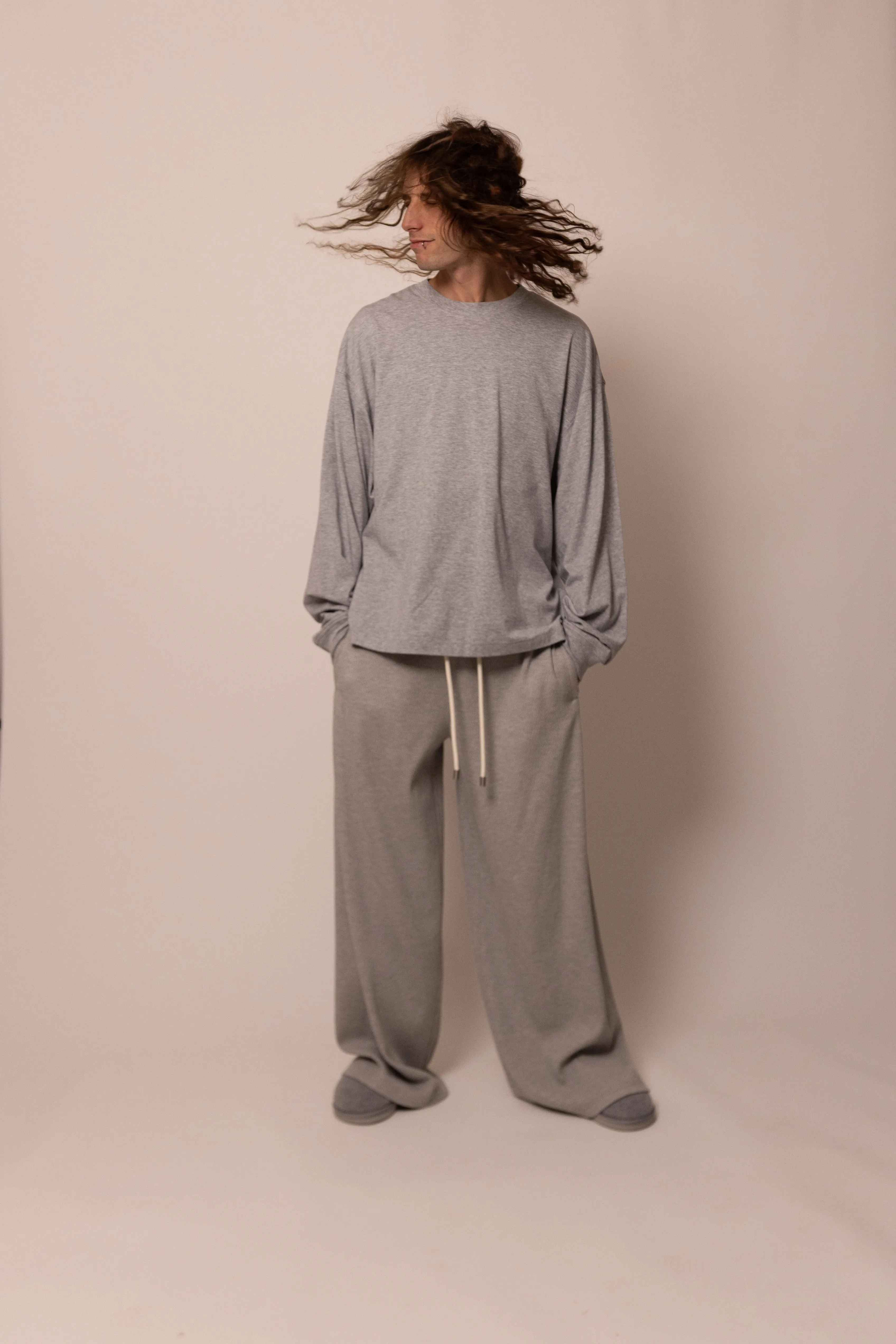 lightweight long sleeve - heather grey sold by DREW product image thumbnail 4