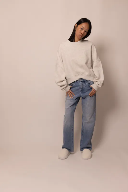 batwing crewneck - dove sold by DREW