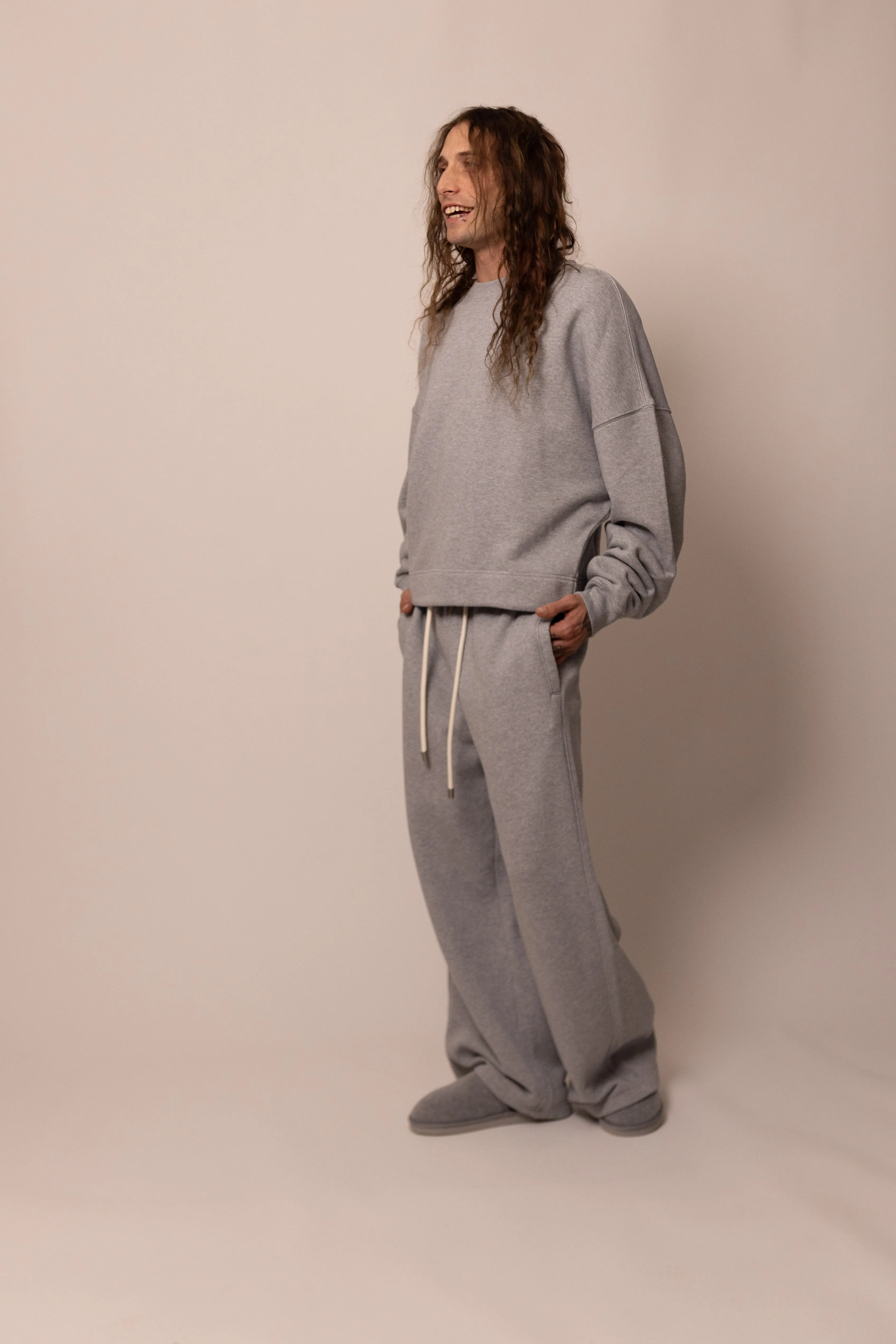 batwing crewneck - heather grey sold by DREW product image thumbnail 4