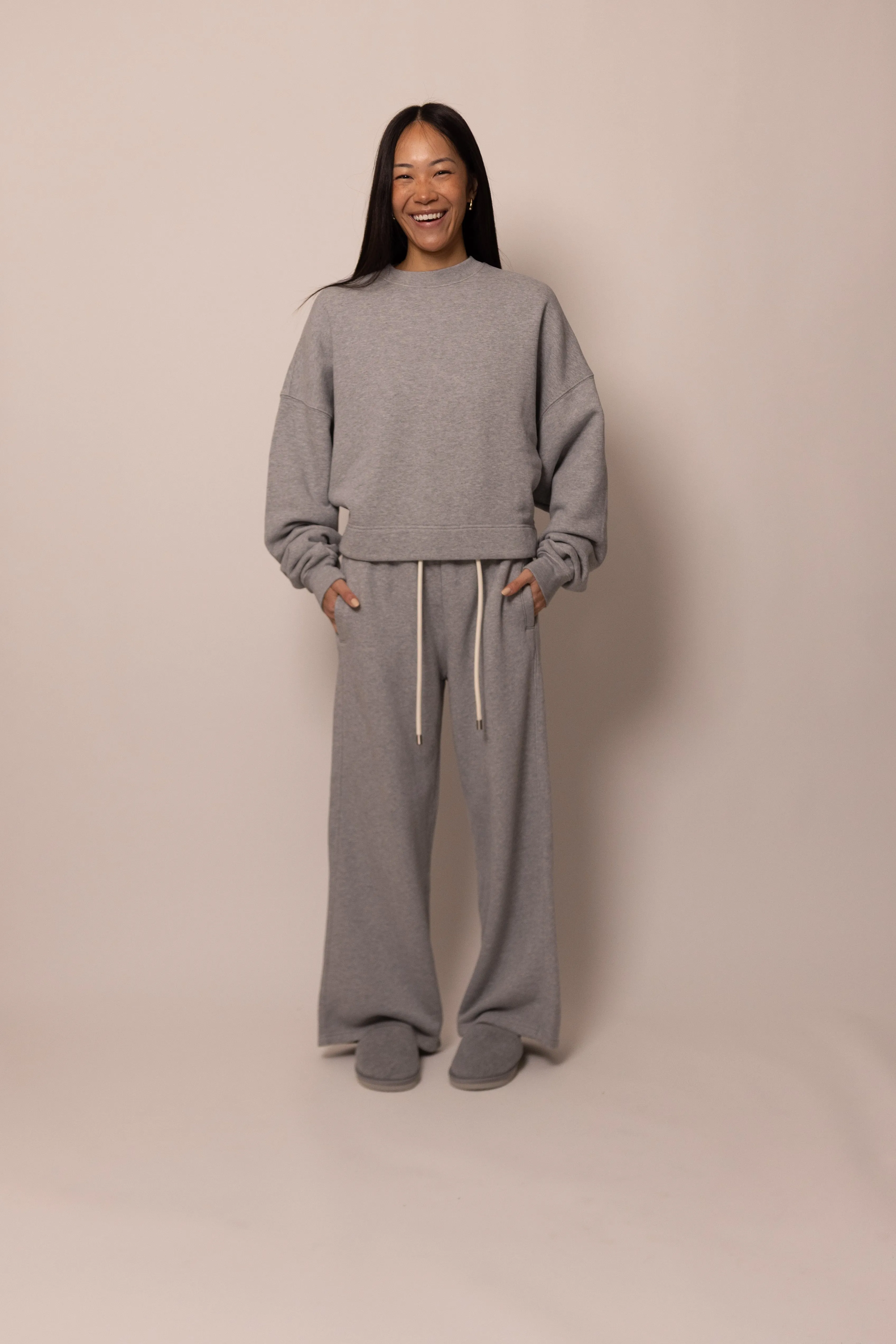 batwing crewneck - heather grey sold by DREW