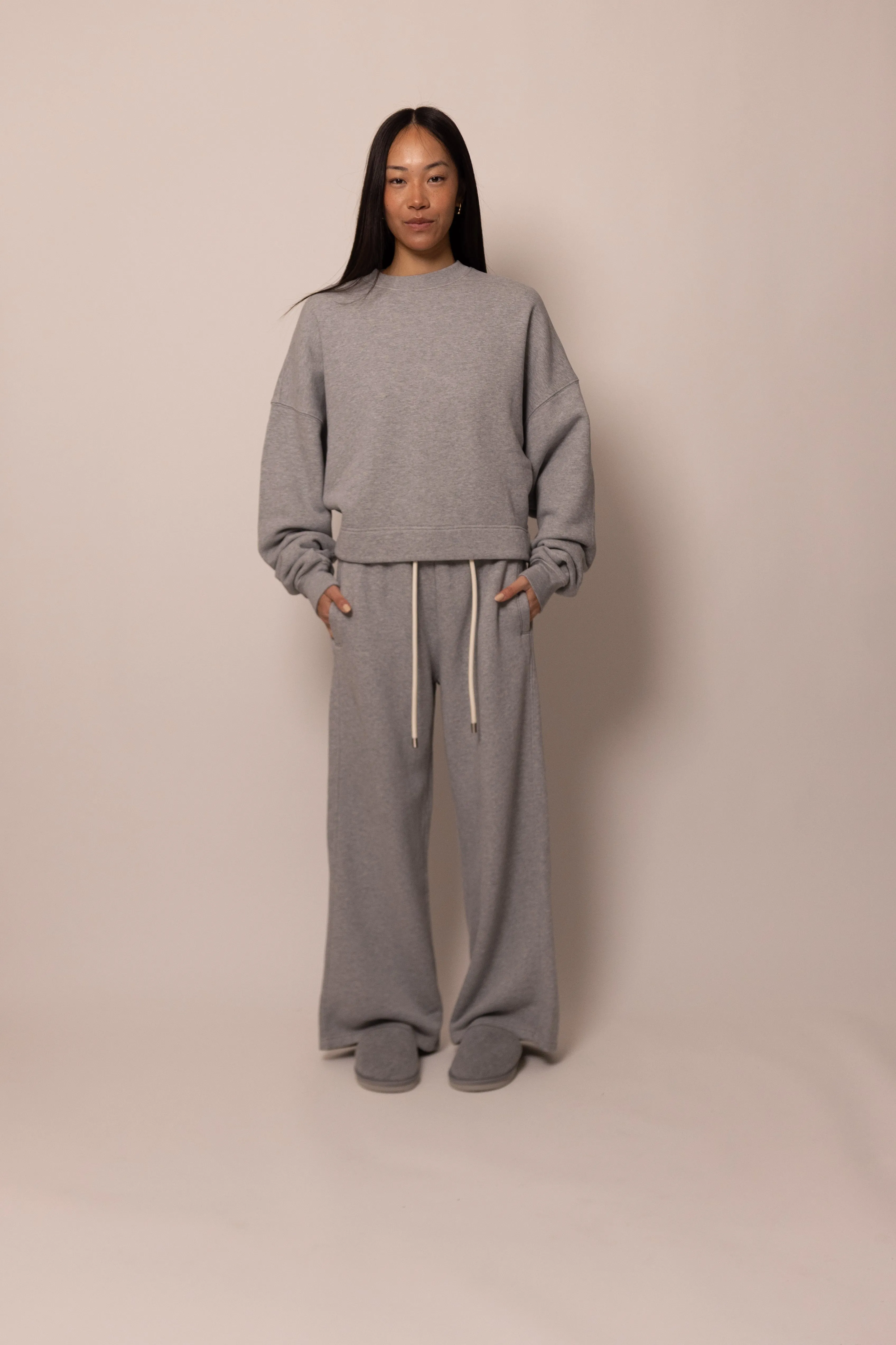 batwing crewneck - heather grey sold by DREW product image thumbnail 3