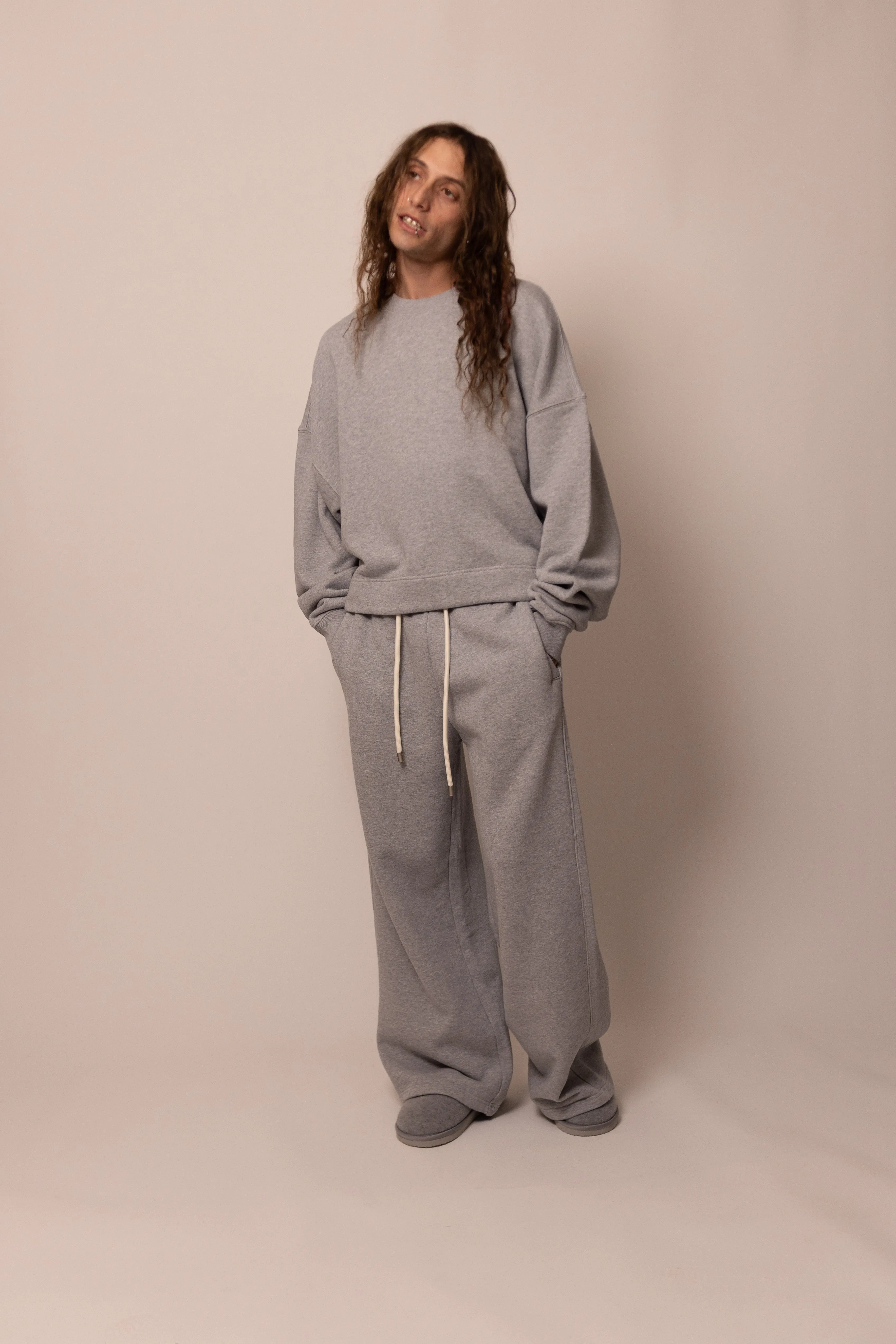 batwing crewneck - heather grey sold by DREW product image thumbnail 2