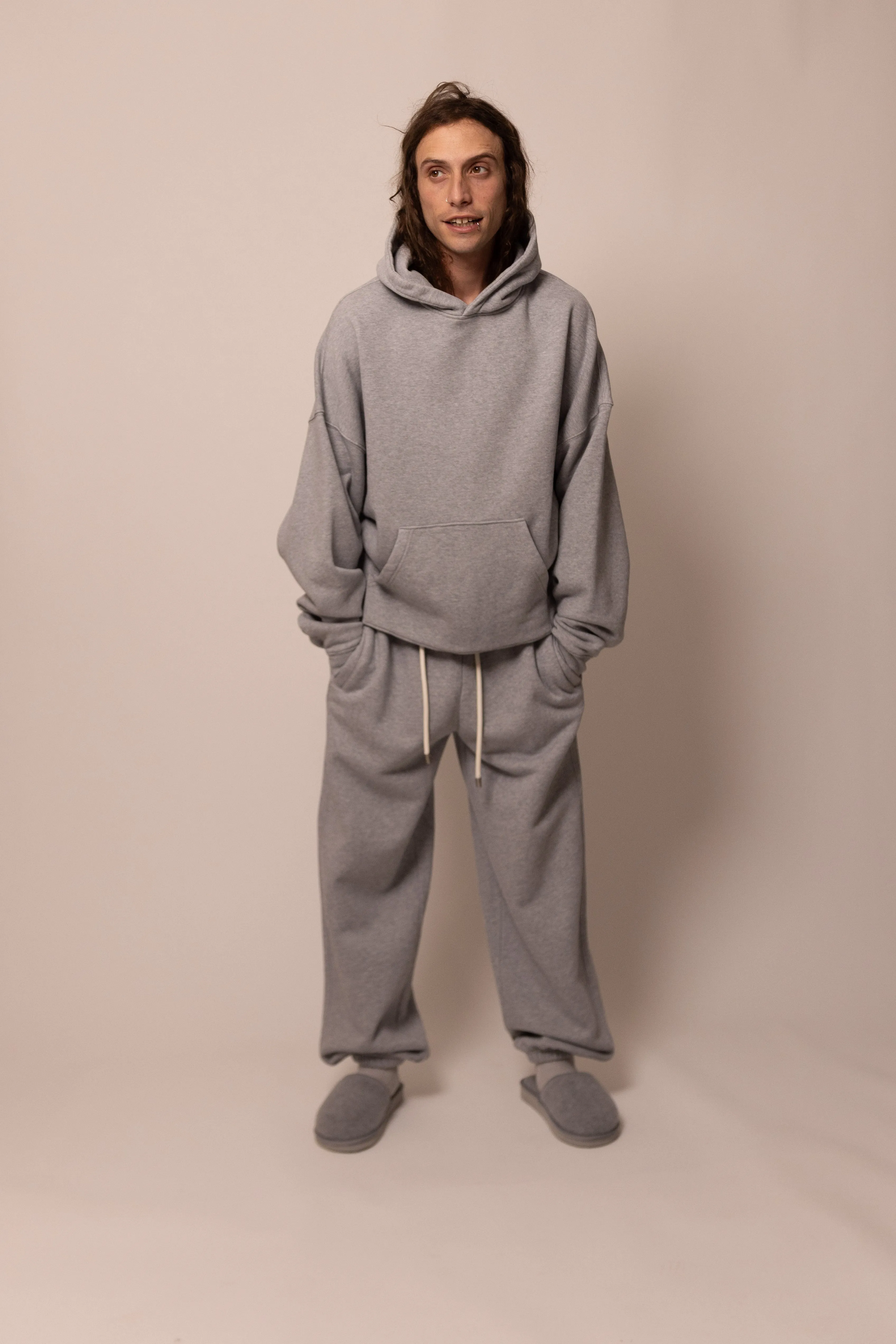 batwing hoodie - heather grey sold by DREW