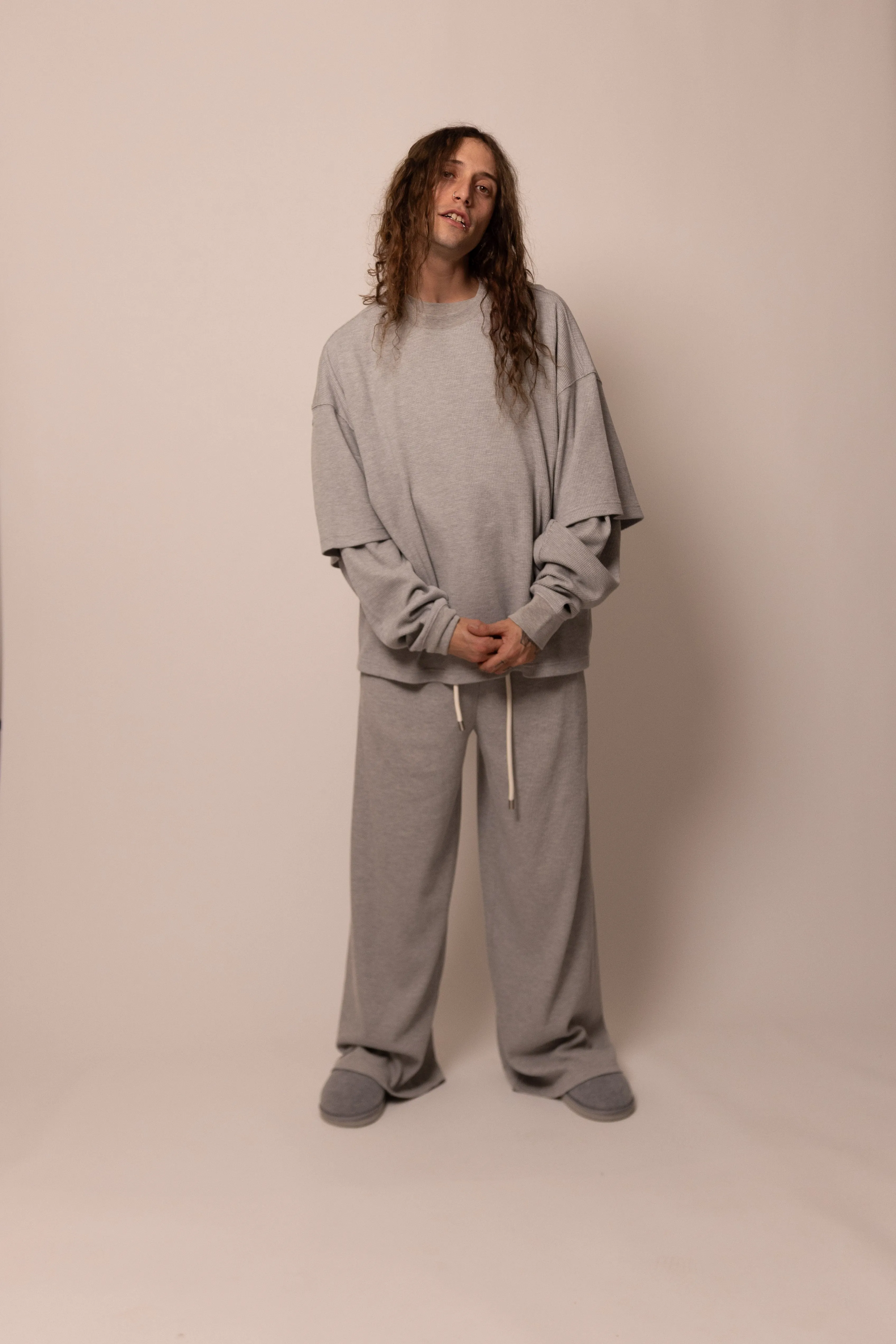 thermal lounge pant - heather grey sold by DREW product image thumbnail 2