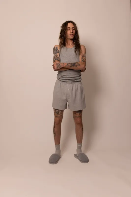 thermal boxer - heather grey sold by DREW