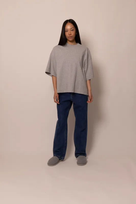 heavyweight tee - heather grey sold by DREW