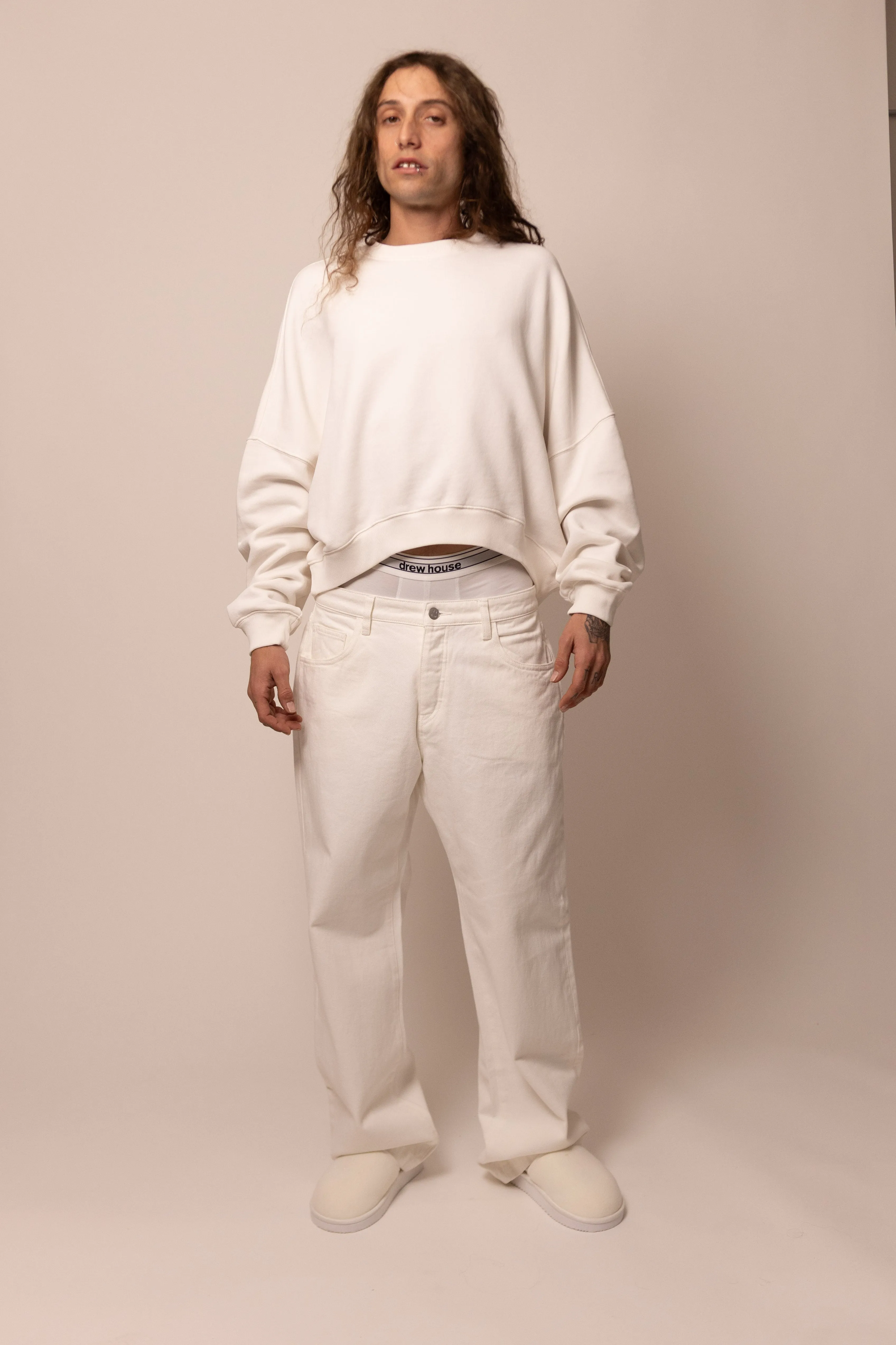 foundation crewneck - cloud sold by DREW product image thumbnail 4