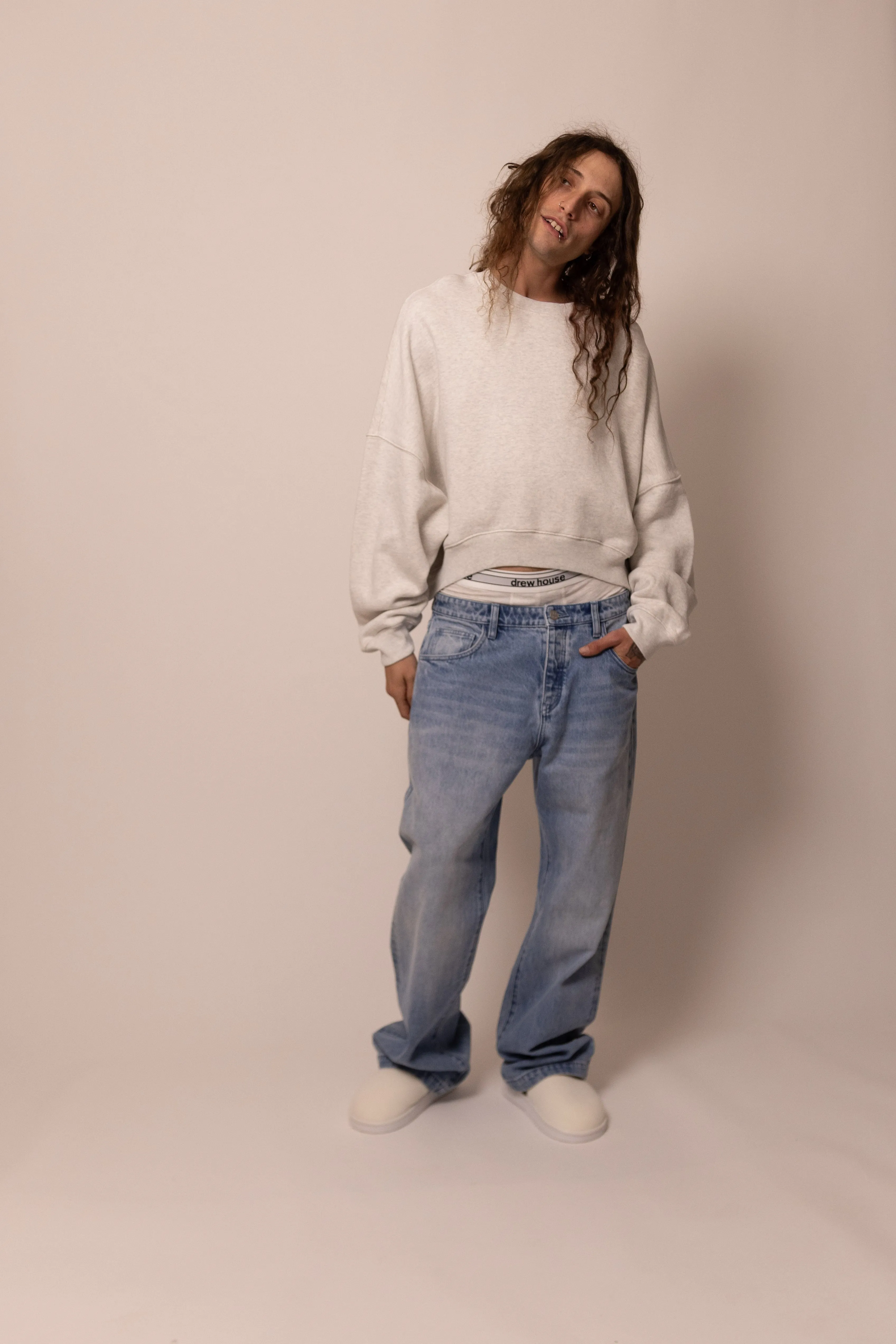 foundation crewneck - dove sold by DREW