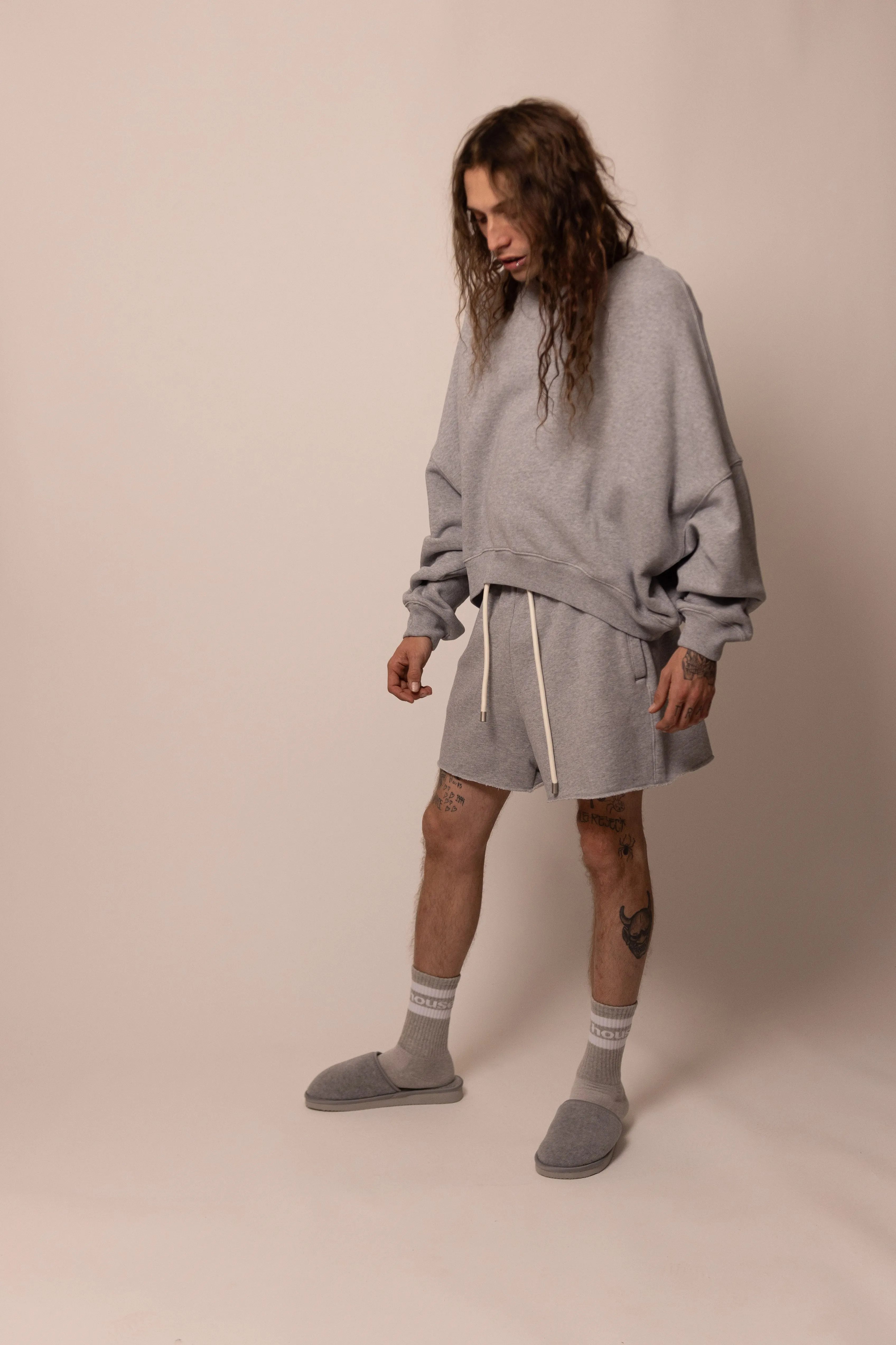 foundation crewneck - heather grey sold by DREW product image thumbnail 3