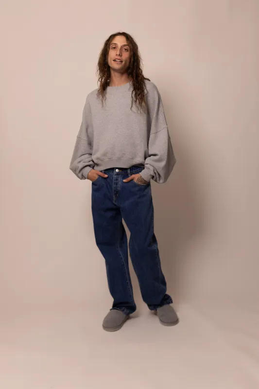 foundation crewneck - heather grey sold by DREW