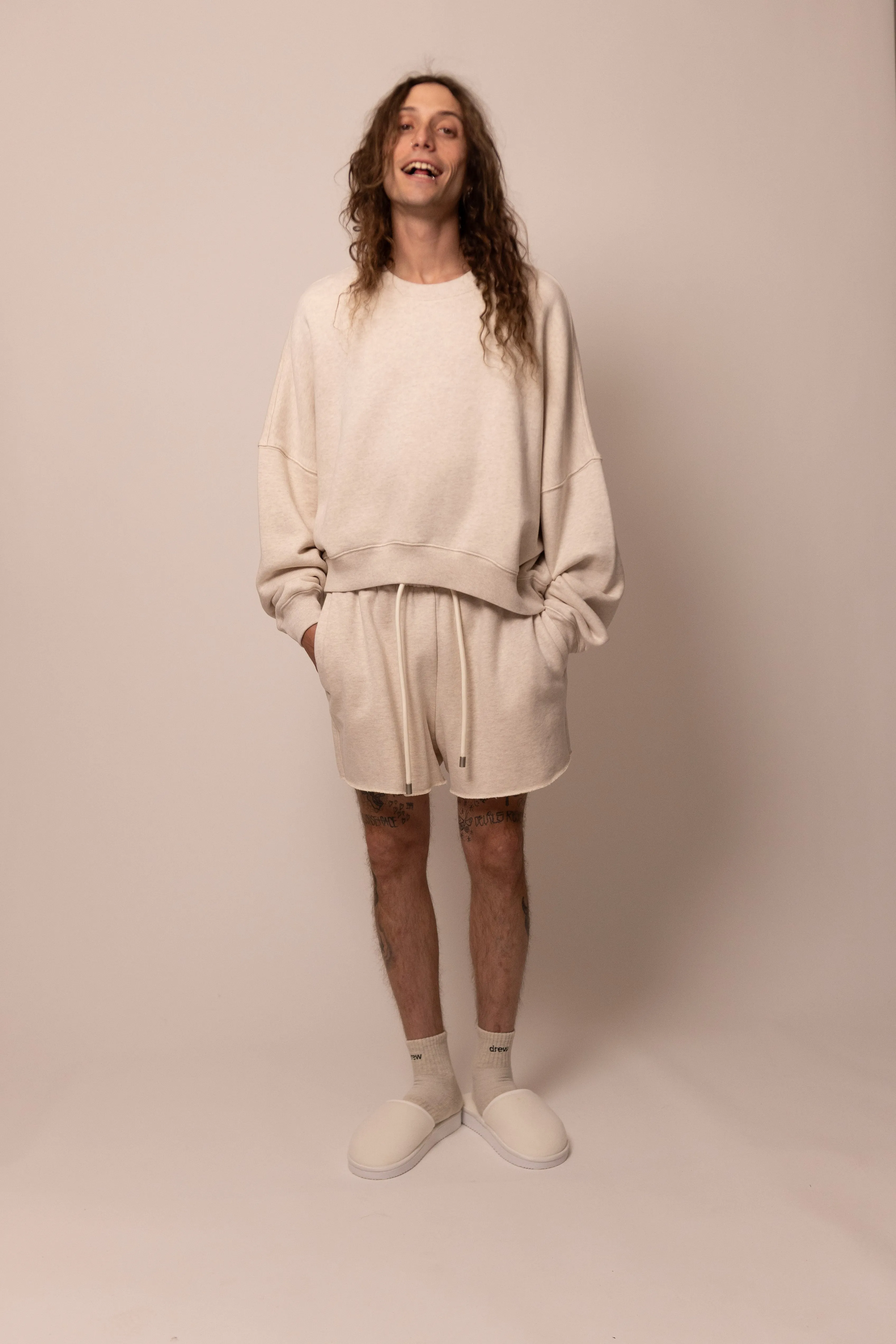 foundation crewneck - sandstone sold by DREW product image thumbnail 2