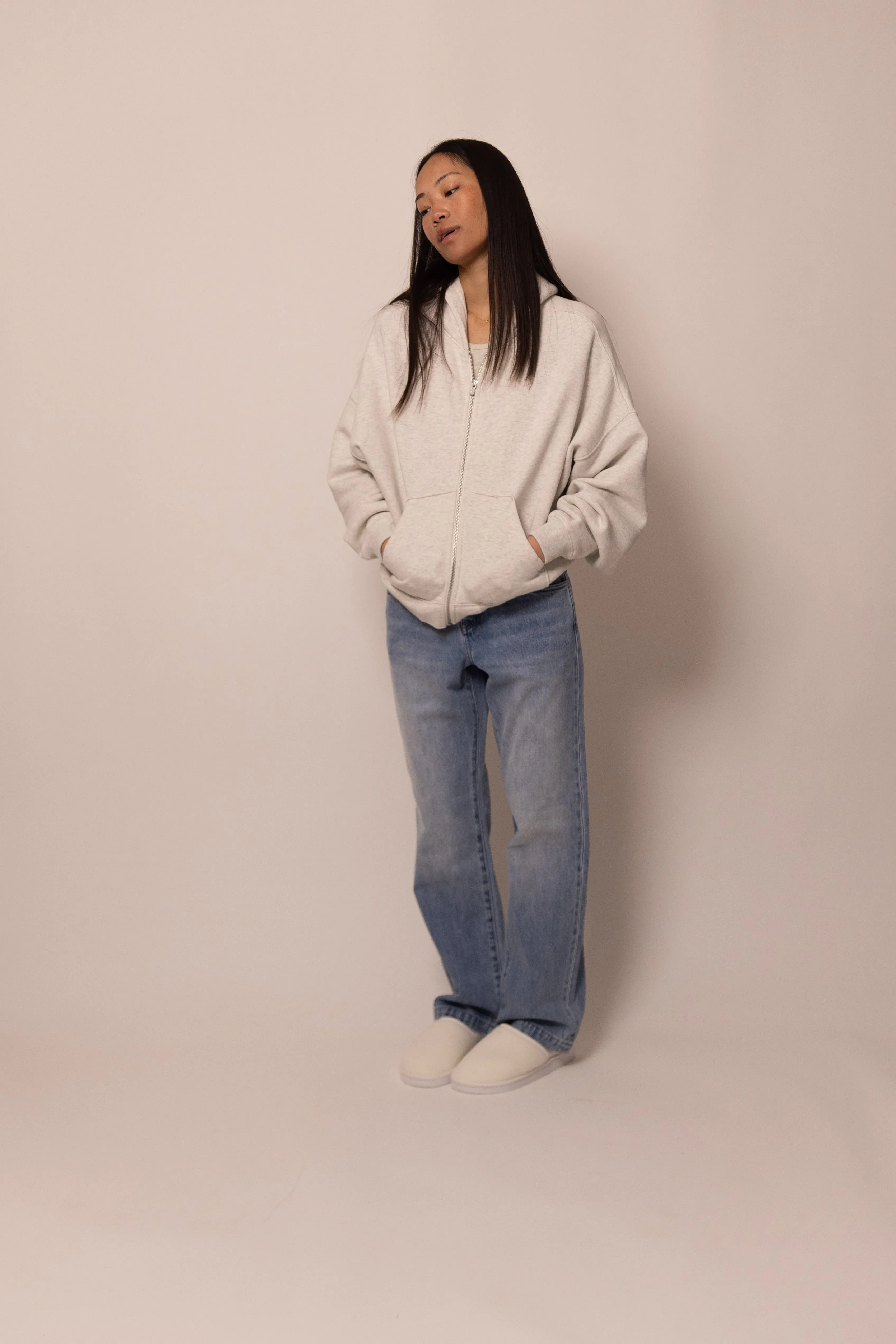 foundation zipup hoodie - dove sold by DREW product image thumbnail 5