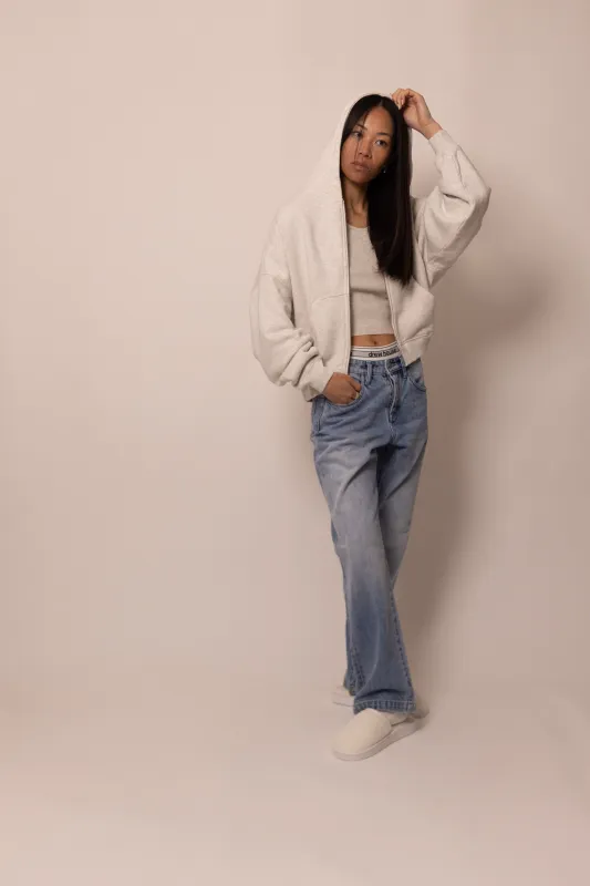 foundation zipup hoodie - dove sold by DREW