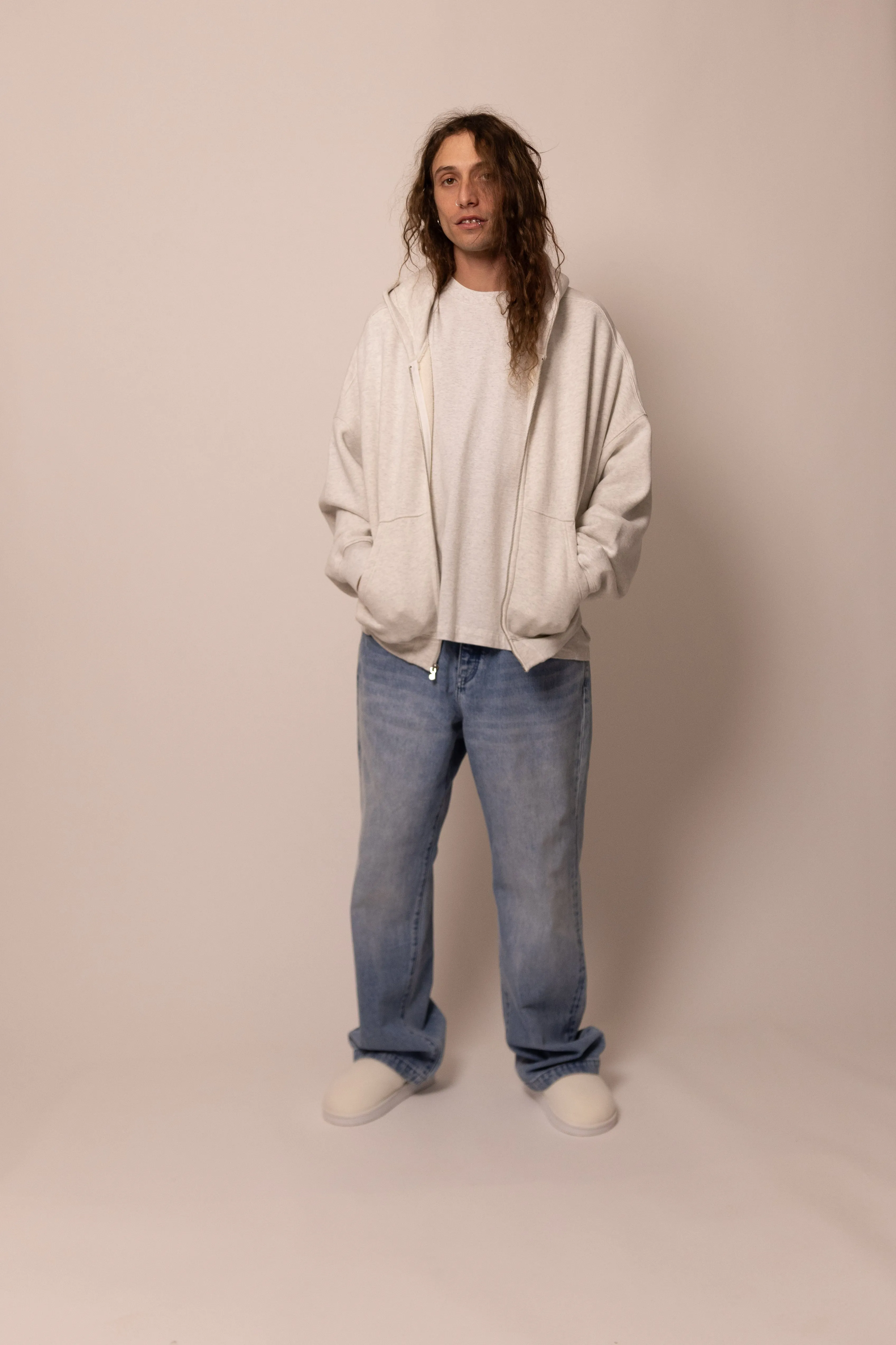 foundation zipup hoodie - dove sold by DREW product image thumbnail 2