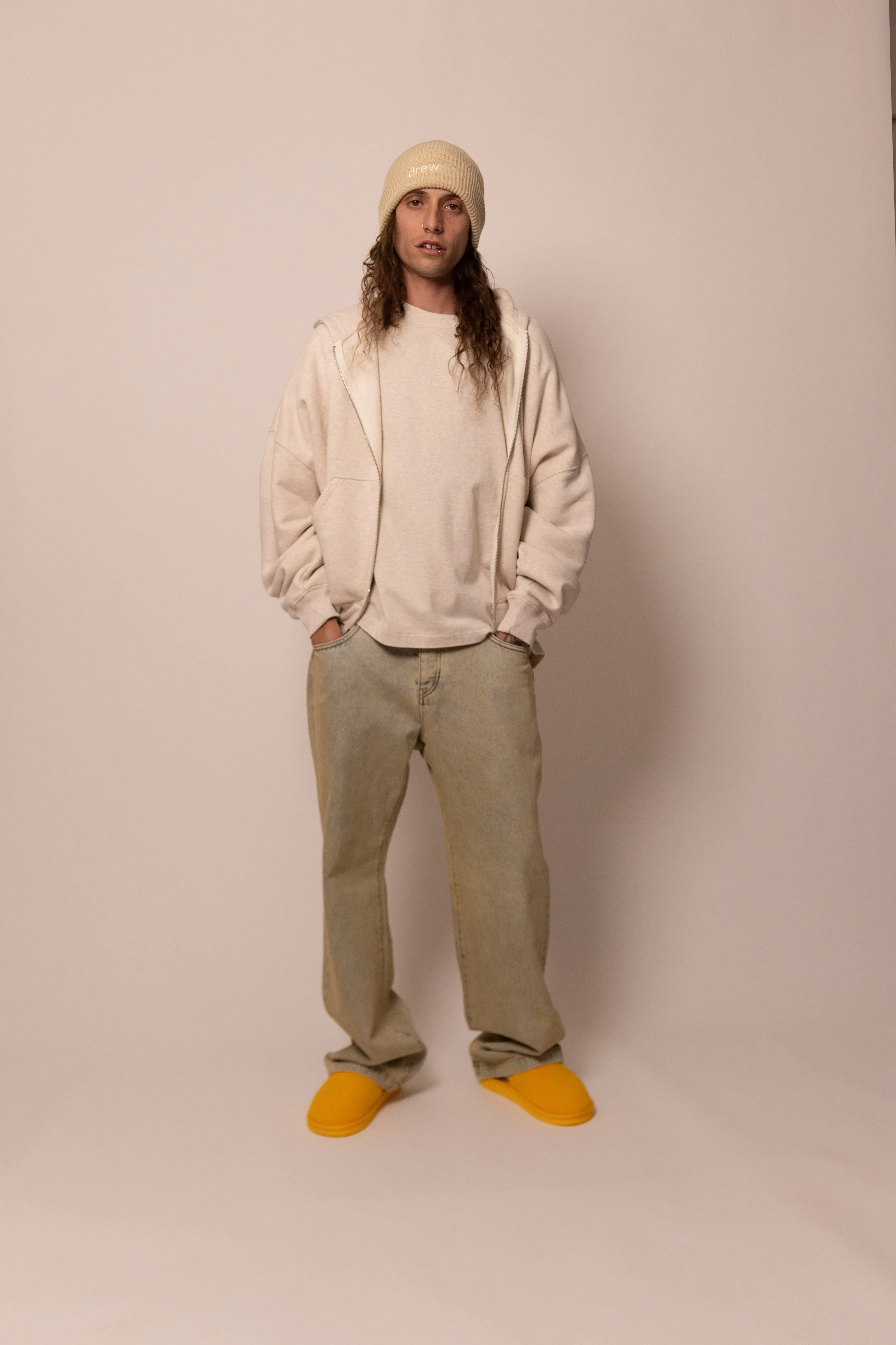 foundation zipup hoodie - sandstone sold by DREW product image thumbnail 3