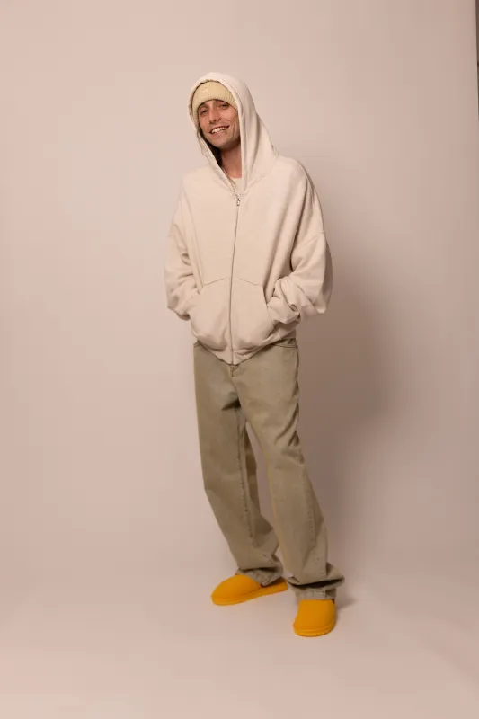 foundation zipup hoodie - sandstone sold by DREW