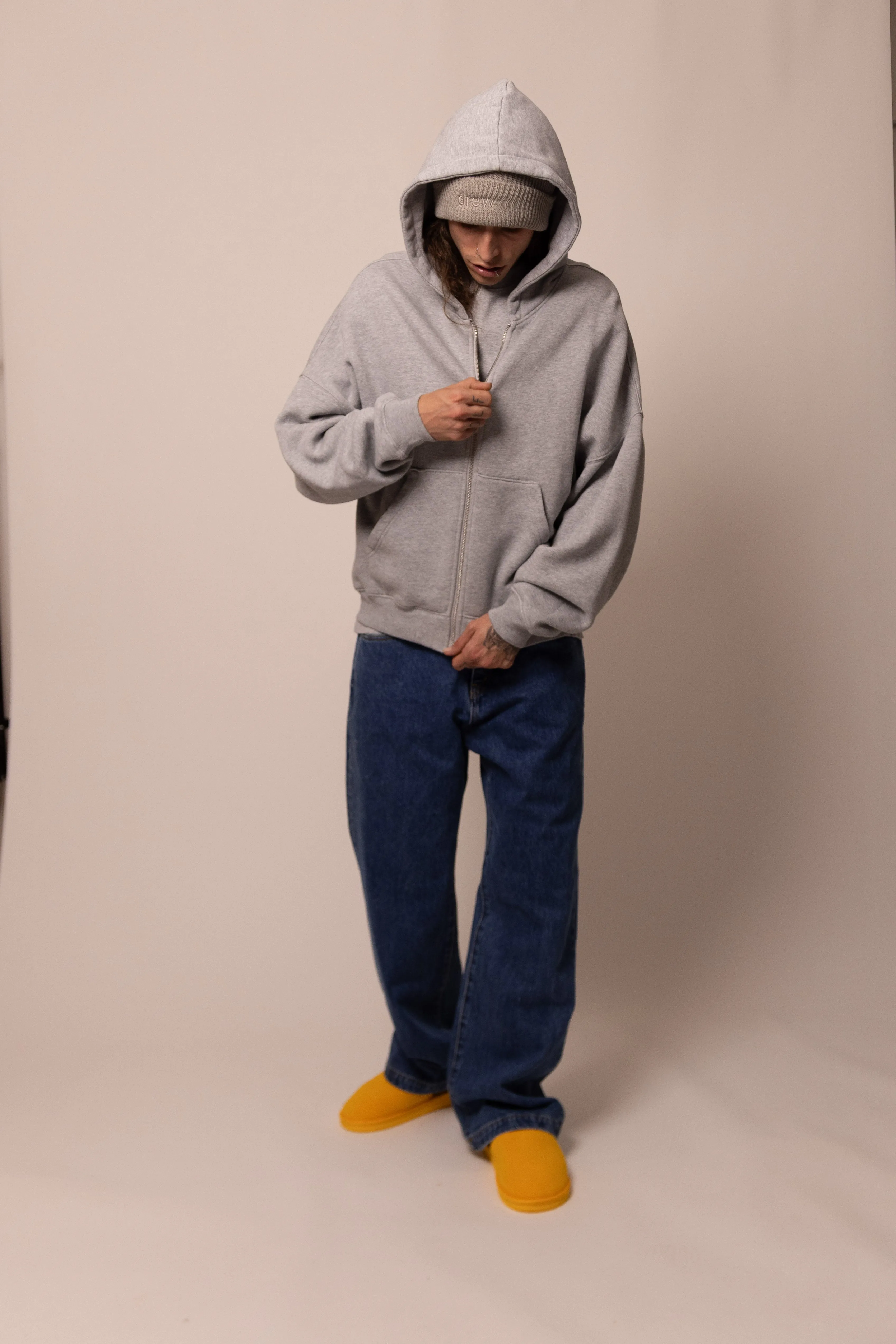foundation zipup hoodie - heather grey sold by DREW product image thumbnail 3
