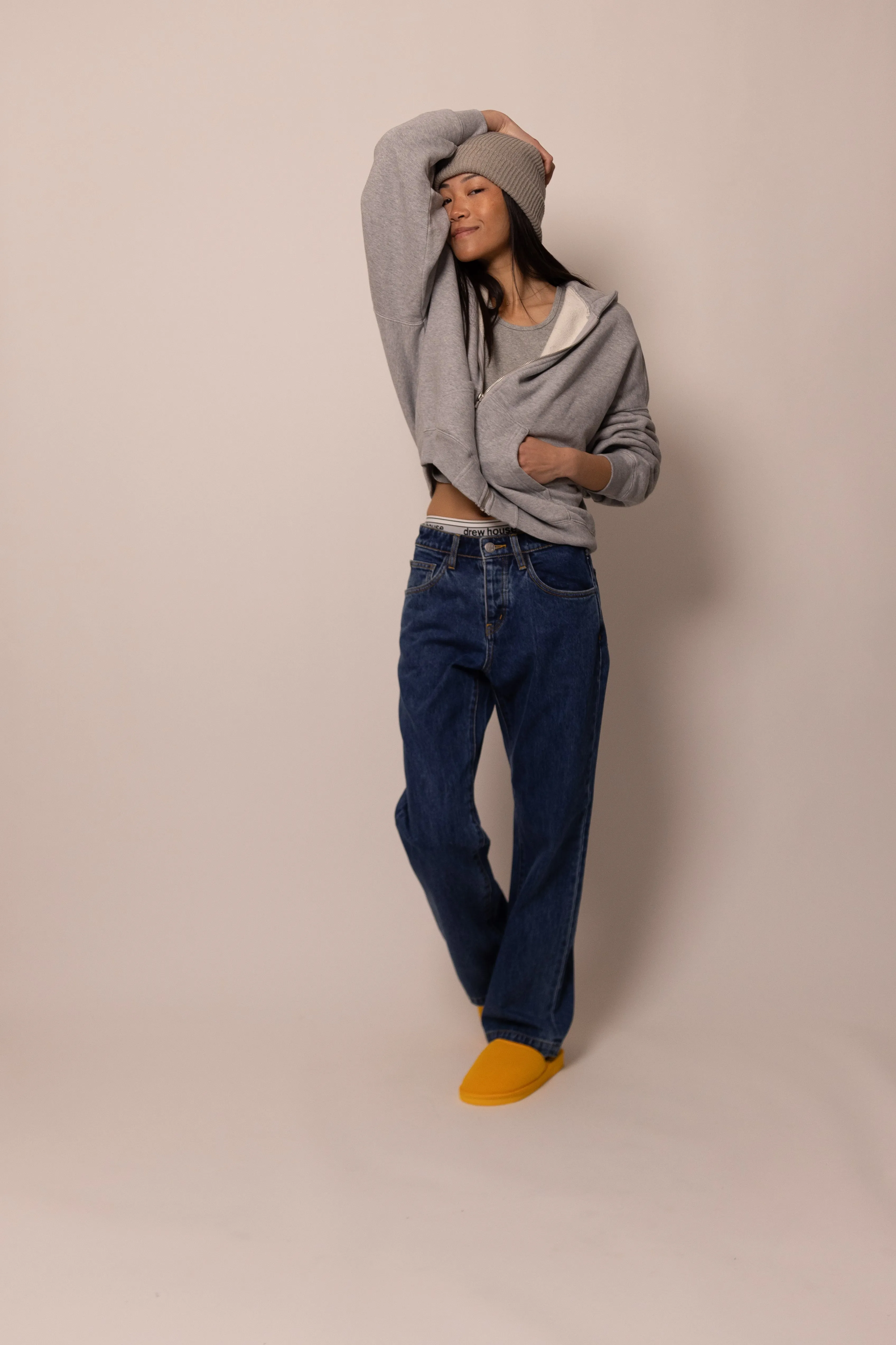 foundation zipup hoodie - heather grey sold by DREW product image thumbnail 4