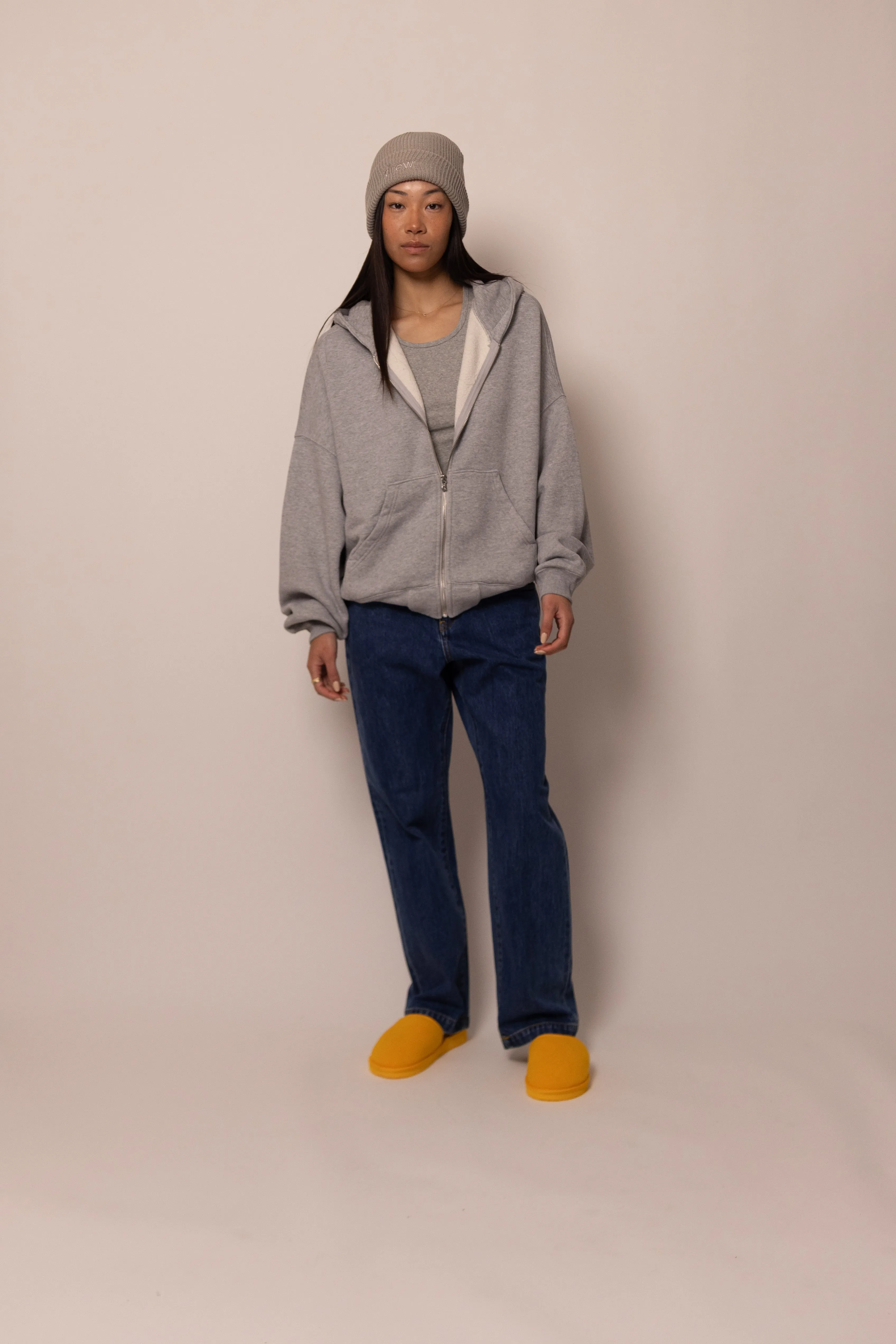 foundation zipup hoodie - heather grey sold by DREW