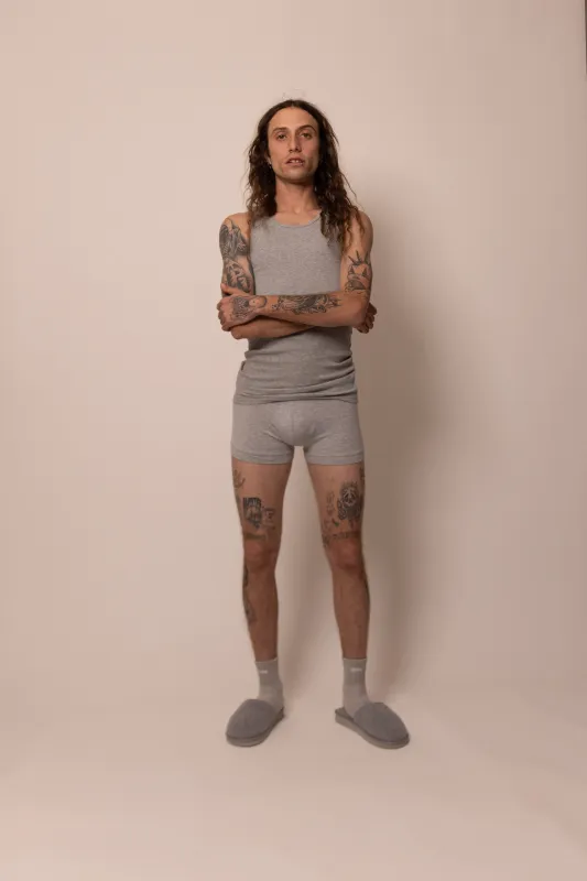 foundation tank - heather grey sold by DREW