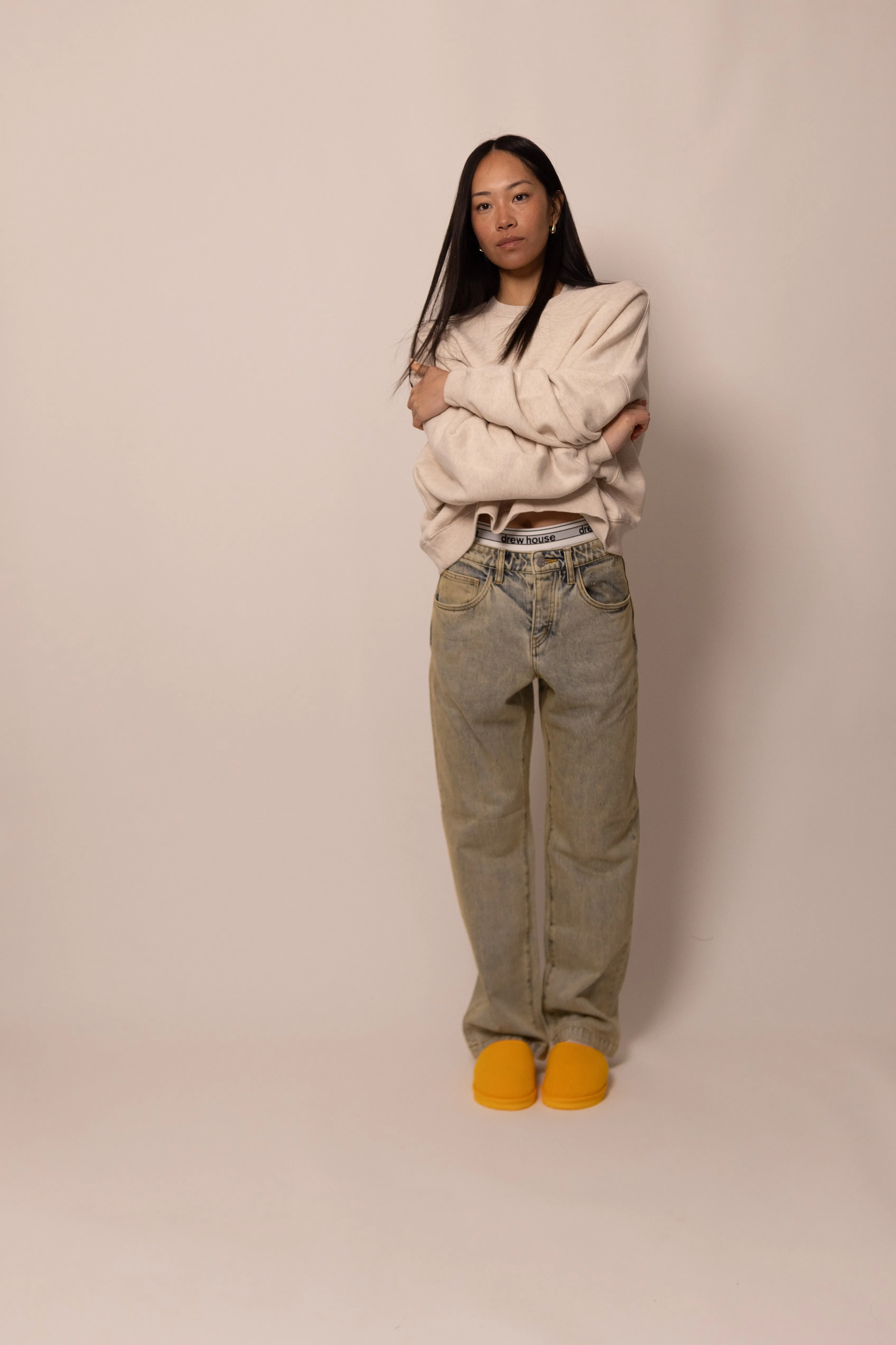 straight leg jean - dusk wash sold by DREW