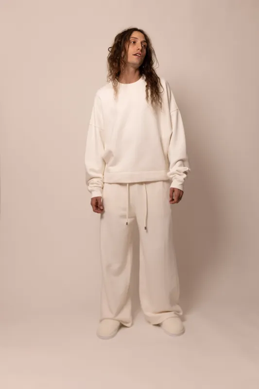 wide leg sweatpant - cloud sold by DREW