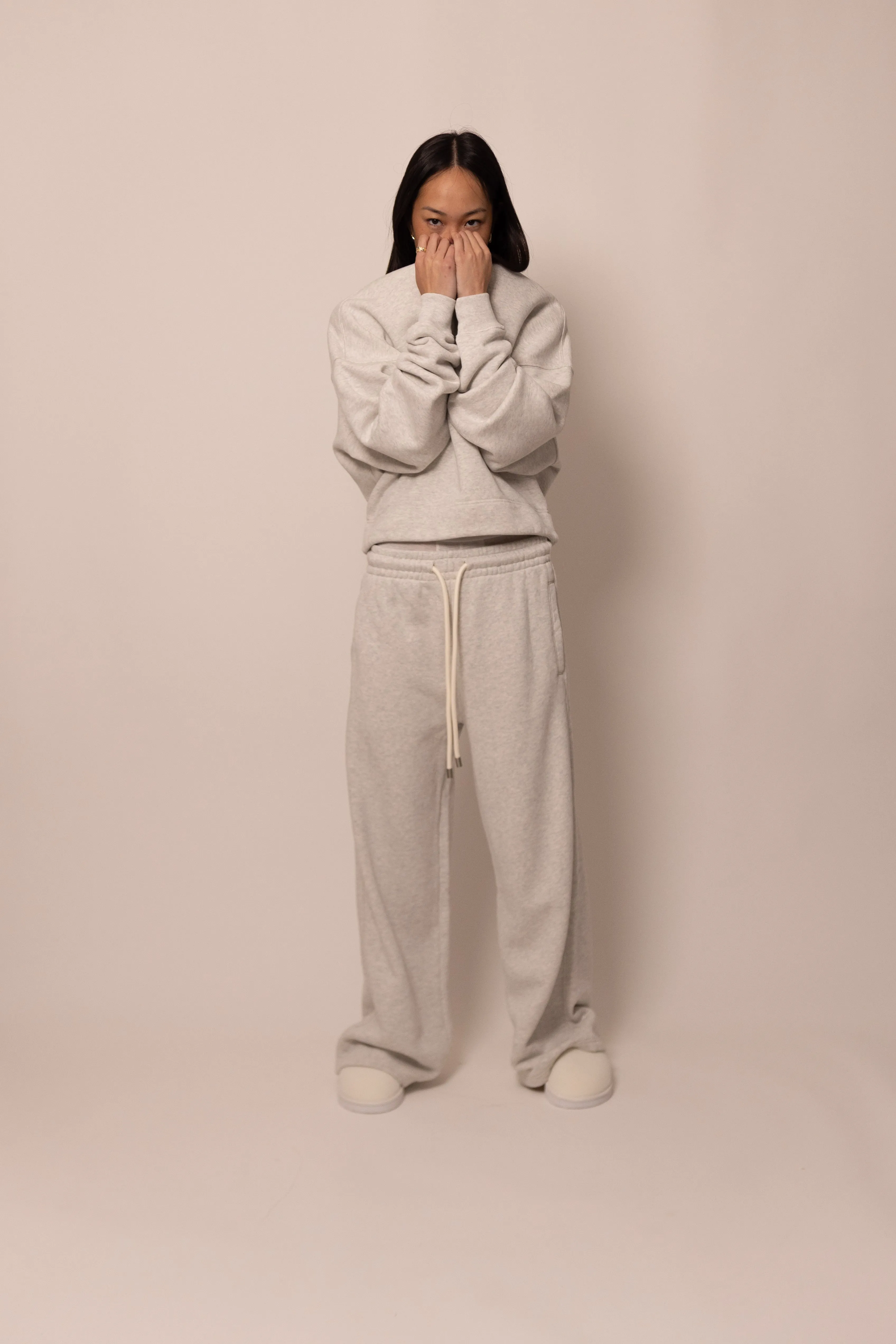 wide leg sweatpant - dove sold by DREW
