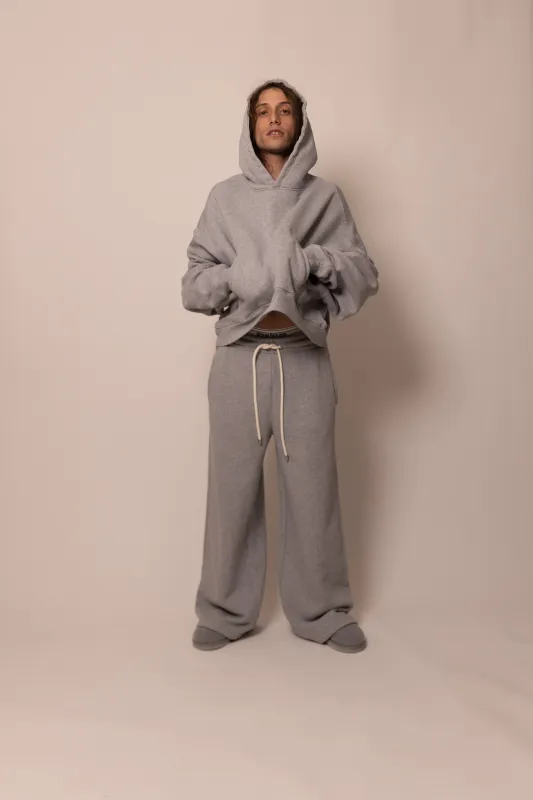 wide leg sweatpant - heather grey made by DREW