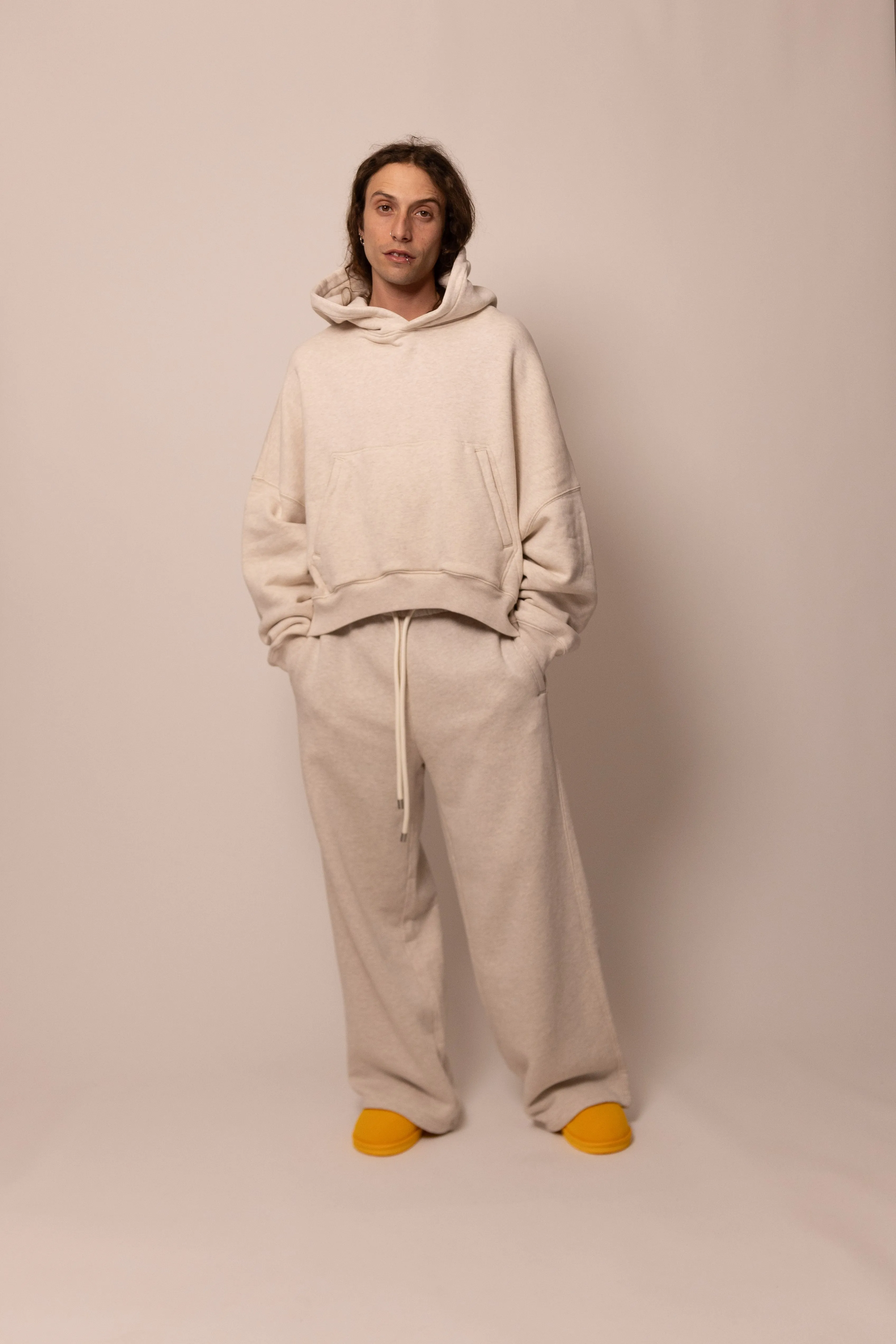 wide leg sweatpant - sandstone sold by DREW
