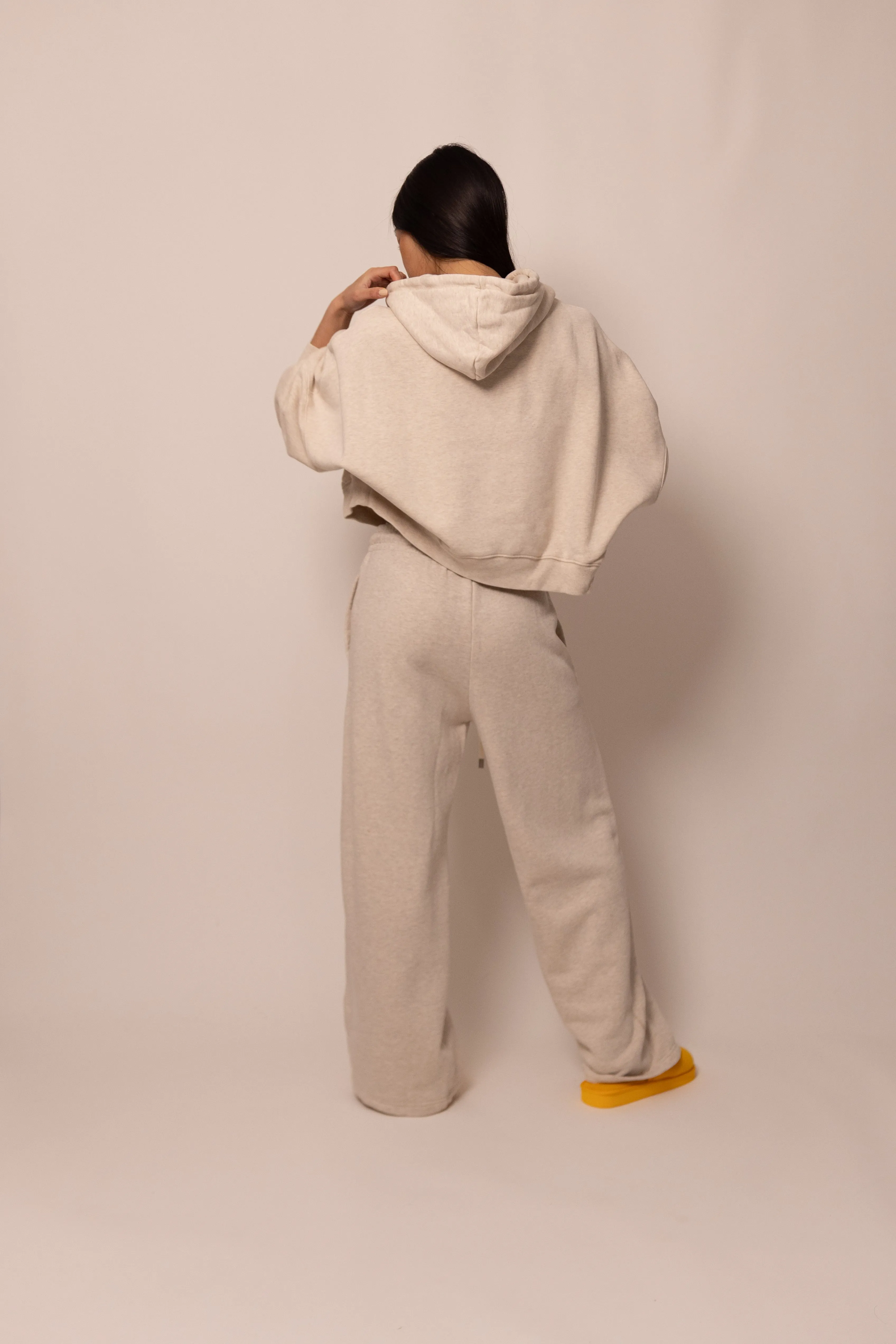 wide leg sweatpant - sandstone sold by DREW product image thumbnail 4