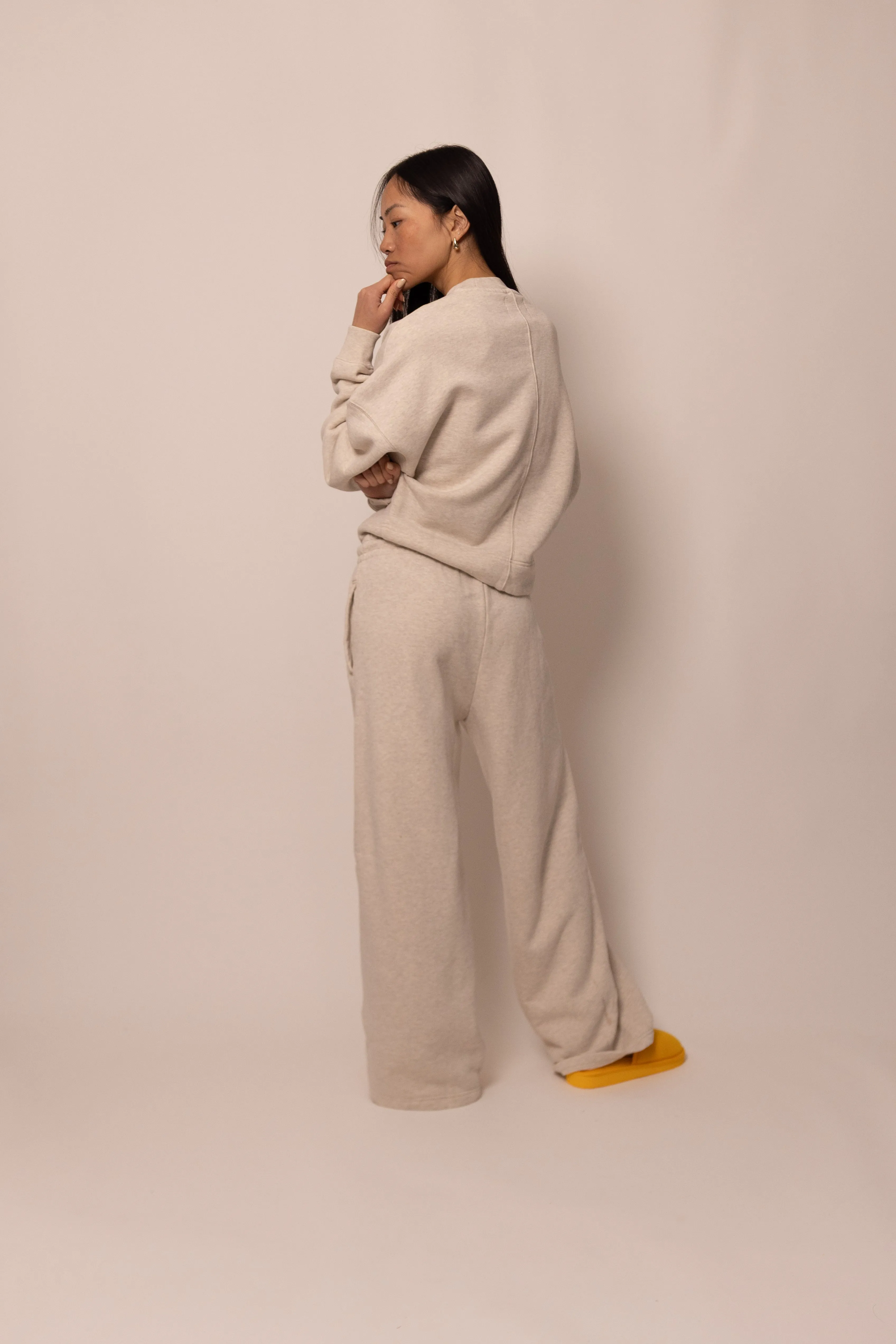 wide leg sweatpant - sandstone sold by DREW product image thumbnail 5