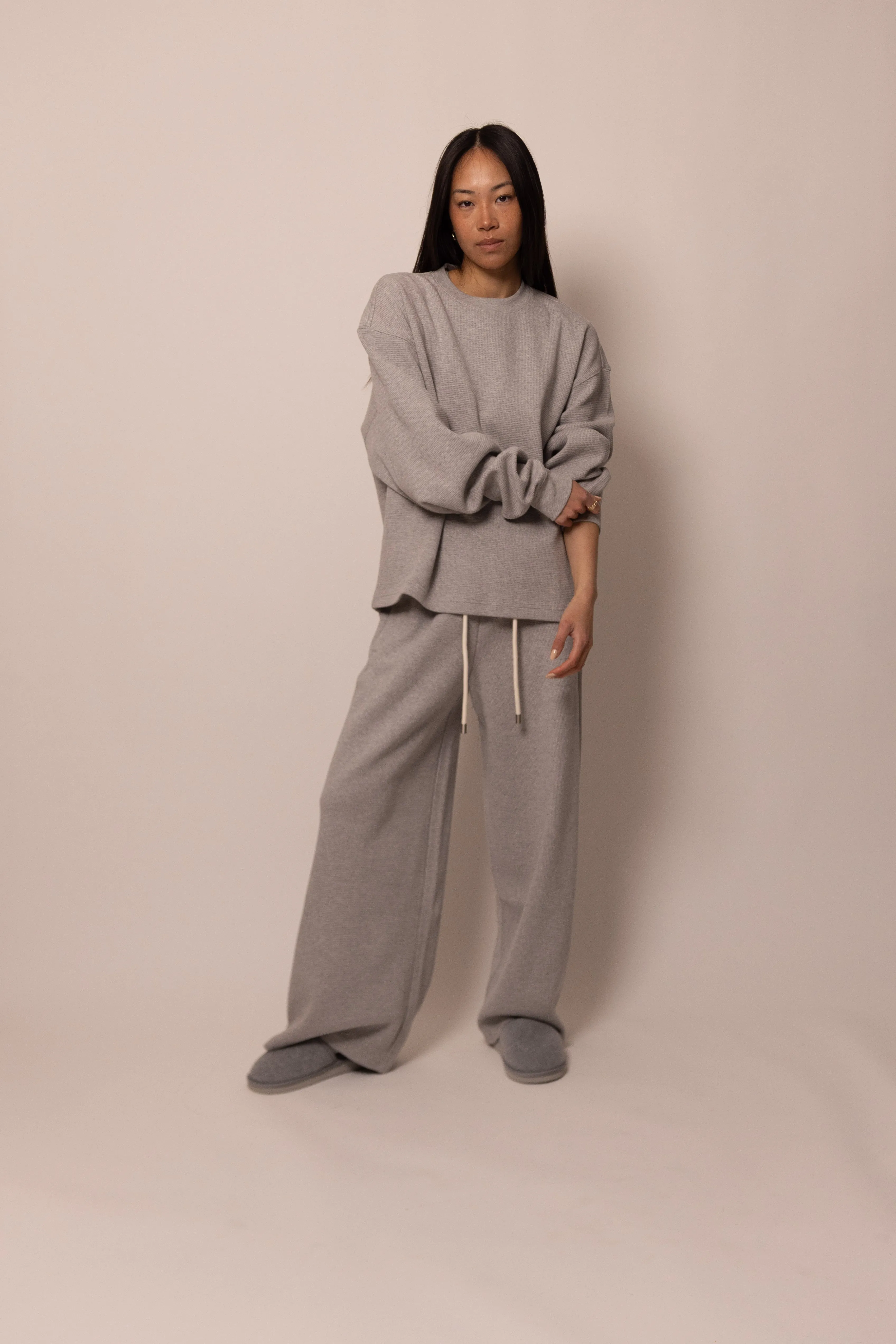 waffle long sleeve - heather grey sold by DREW product image thumbnail 2