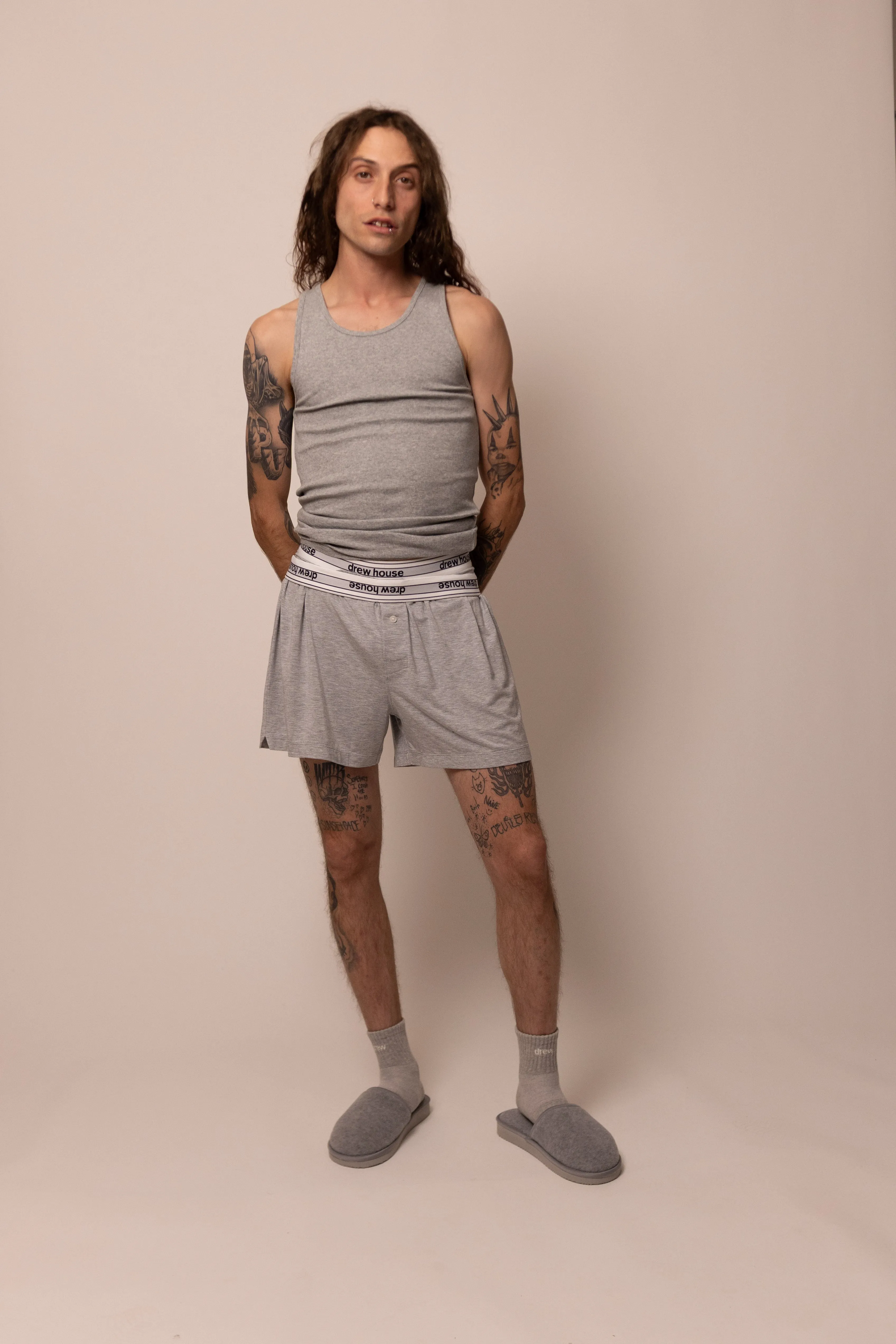 boxer - heather grey sold by DREW