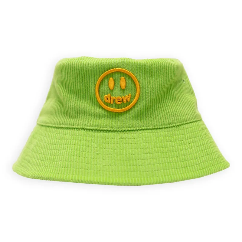corduroy bucket hat - lime sold by DREW