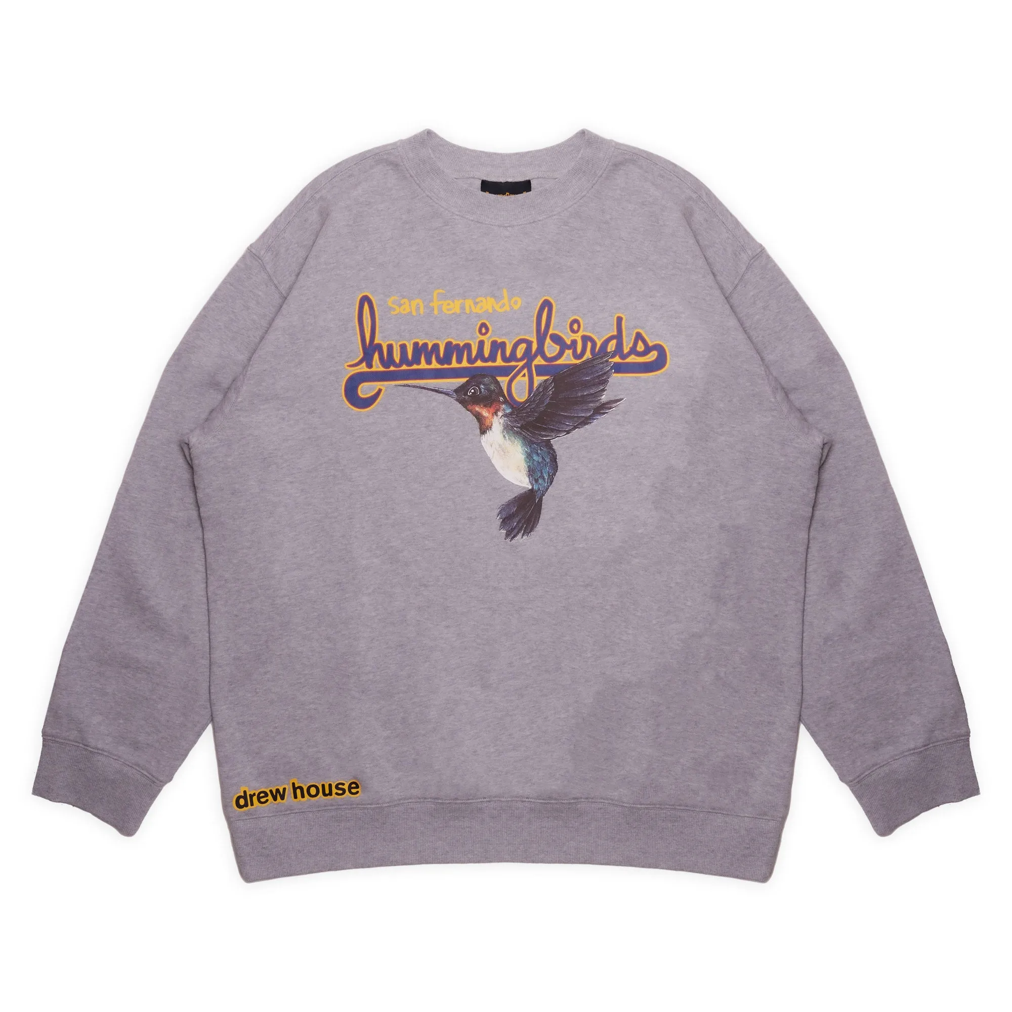 hummingbirds crewneck - heather grey sold by DREW