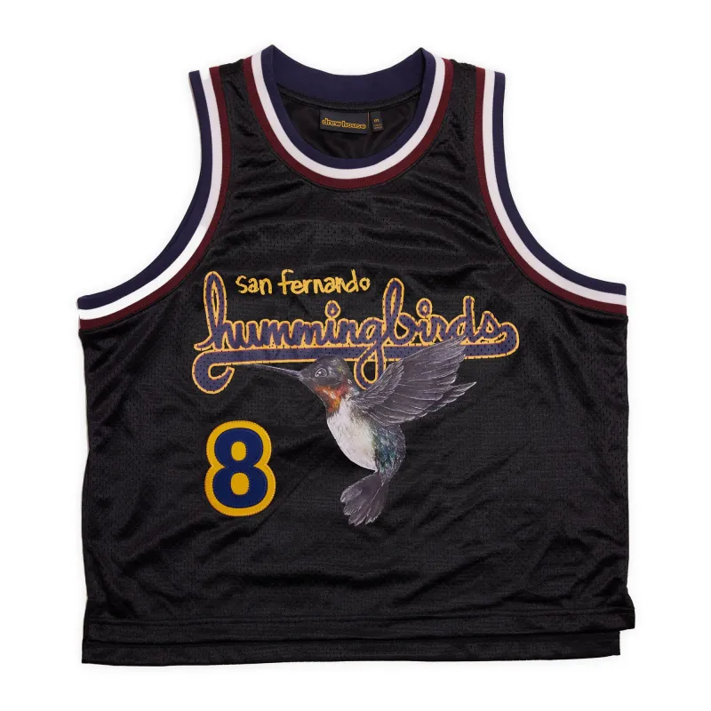 hummingbirds cropped basketball jersey - black sold by DREW