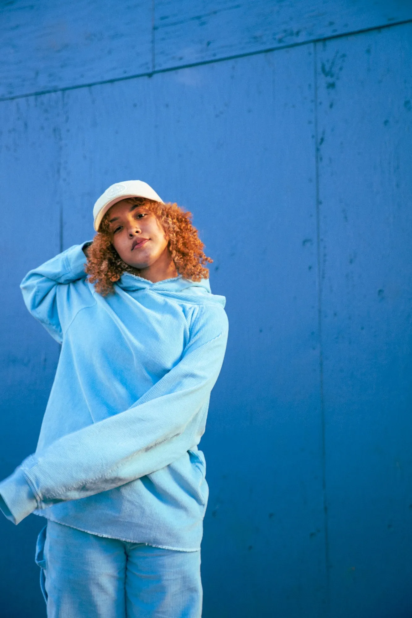 corduroy hoodie - pacific blue sold by DREW product image thumbnail 3