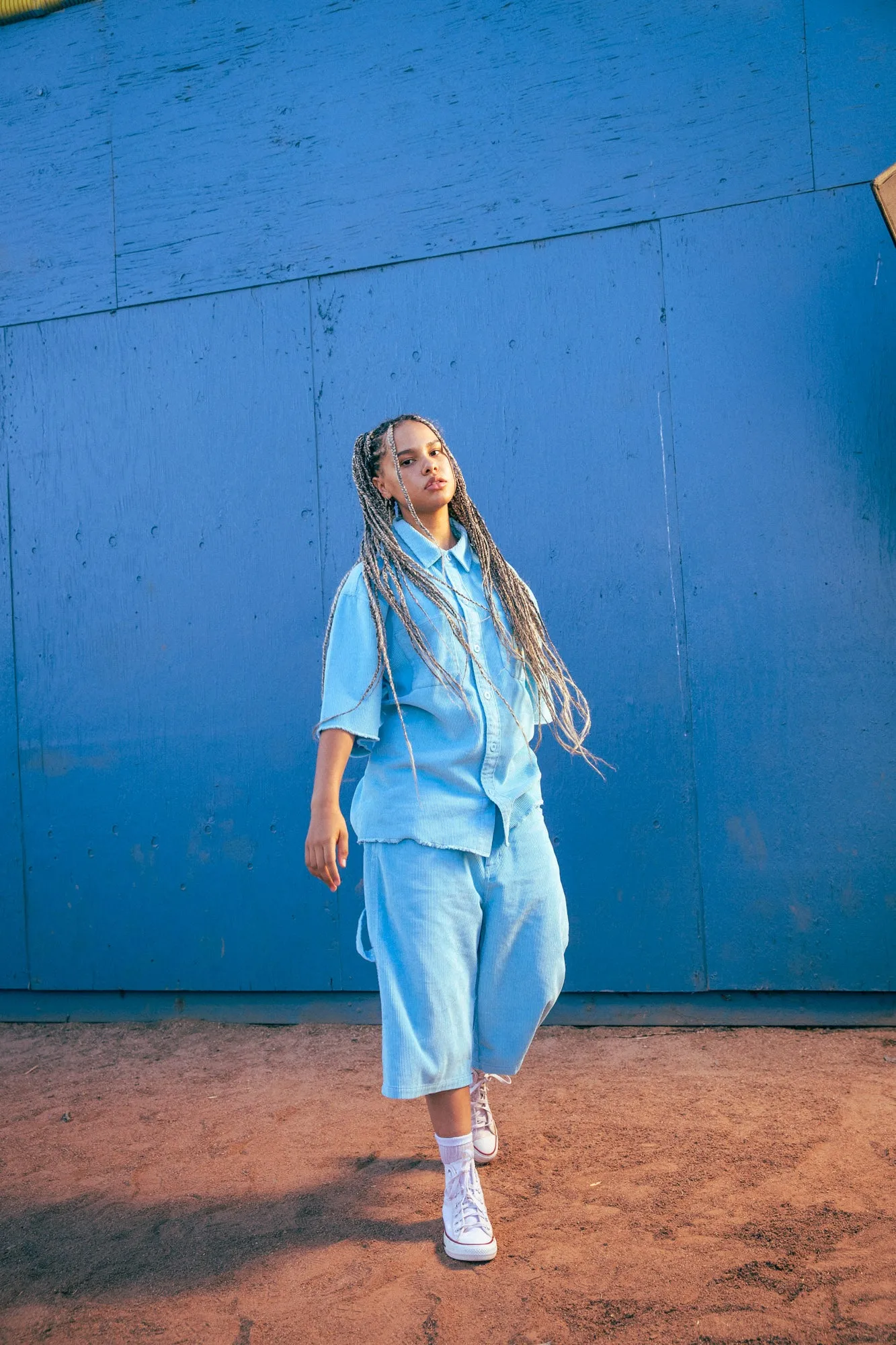 corduroy carpenter short - pacific blue sold by DREW product image thumbnail 3