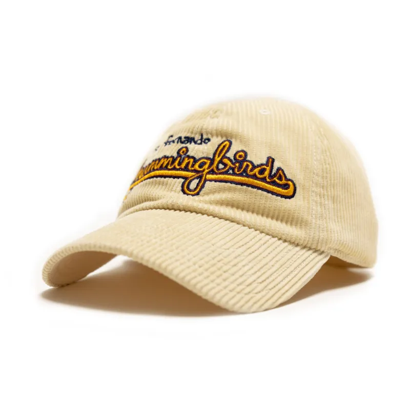hummingbirds corduroy dad hat - biscotti sold by DREW