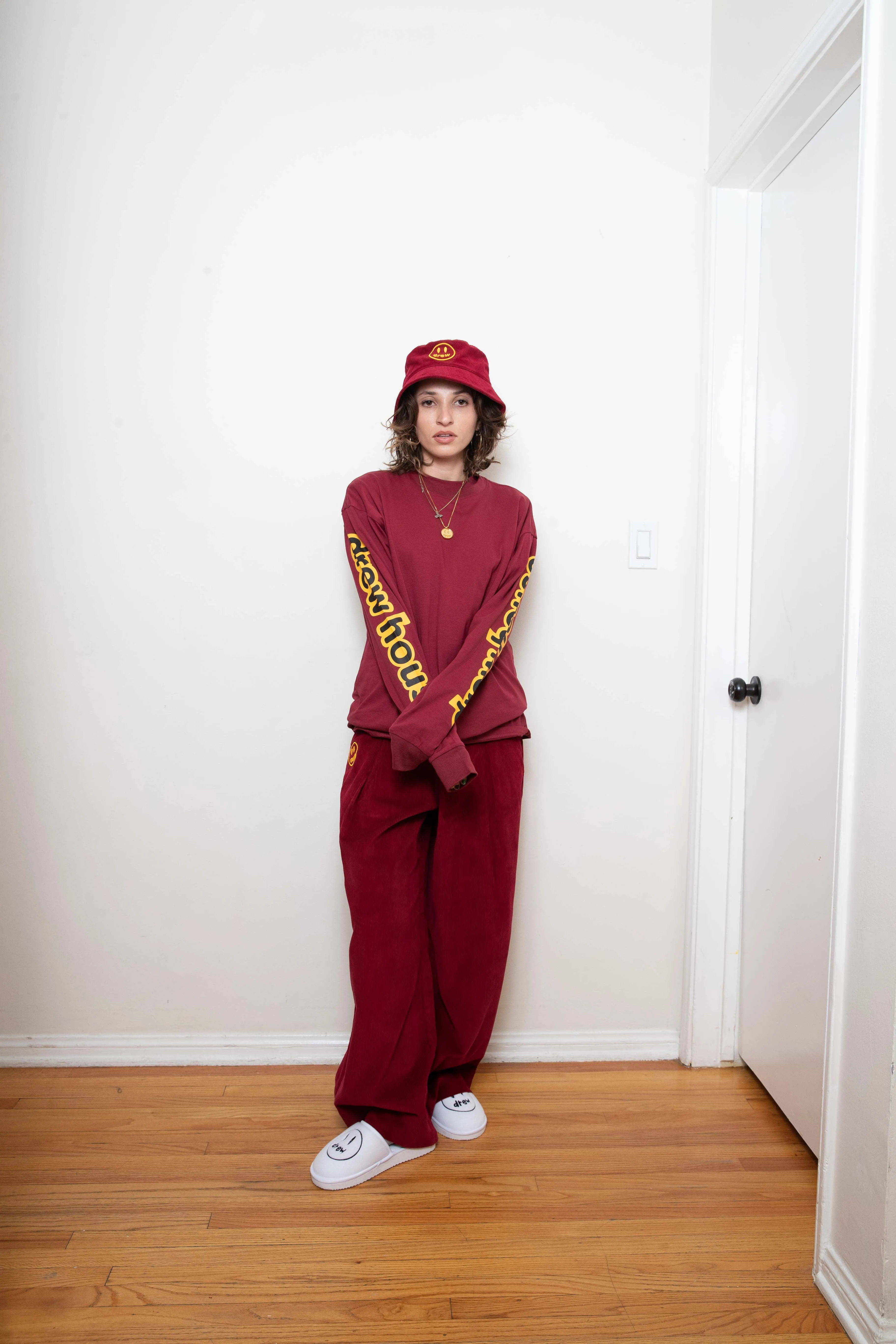 corduroy bucket hat - burgundy sold by DREW product image thumbnail 3