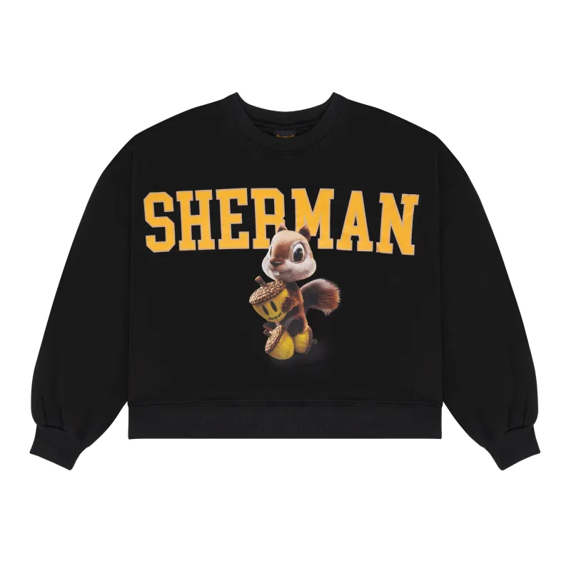 3d sherman boxy crewneck - black sold by DREW