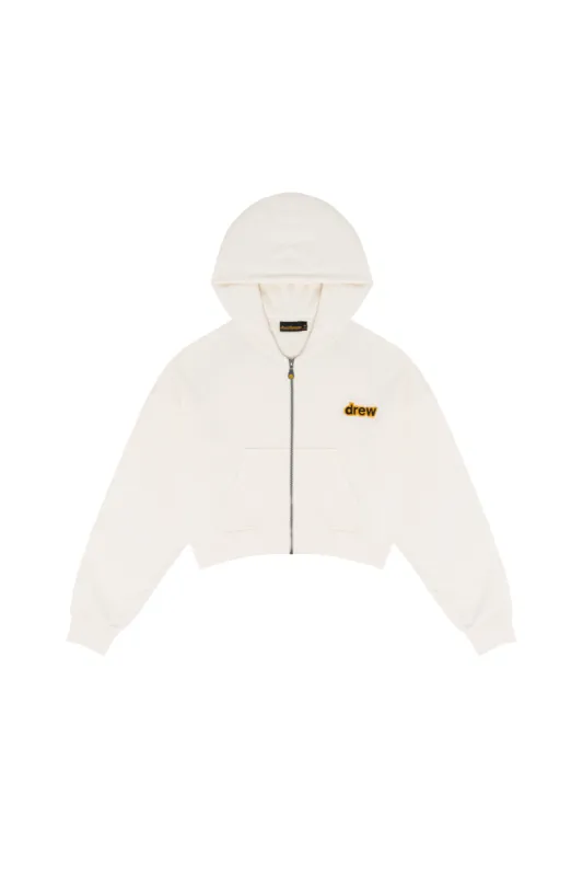 cropped zip up hoodie - off white sold by DREW