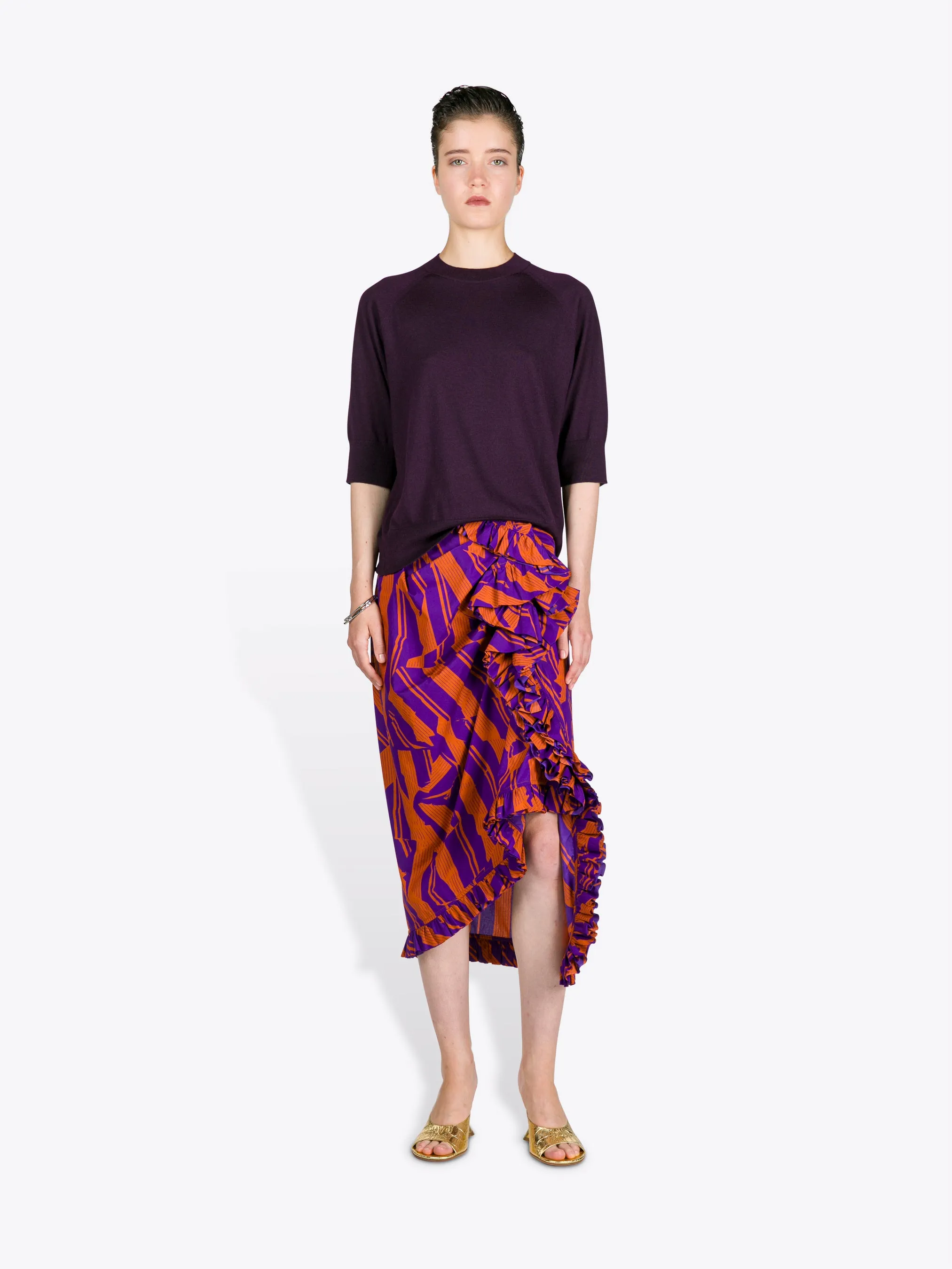 Ruffled cotton skirt sold by Dries Van Noten product image thumbnail 2