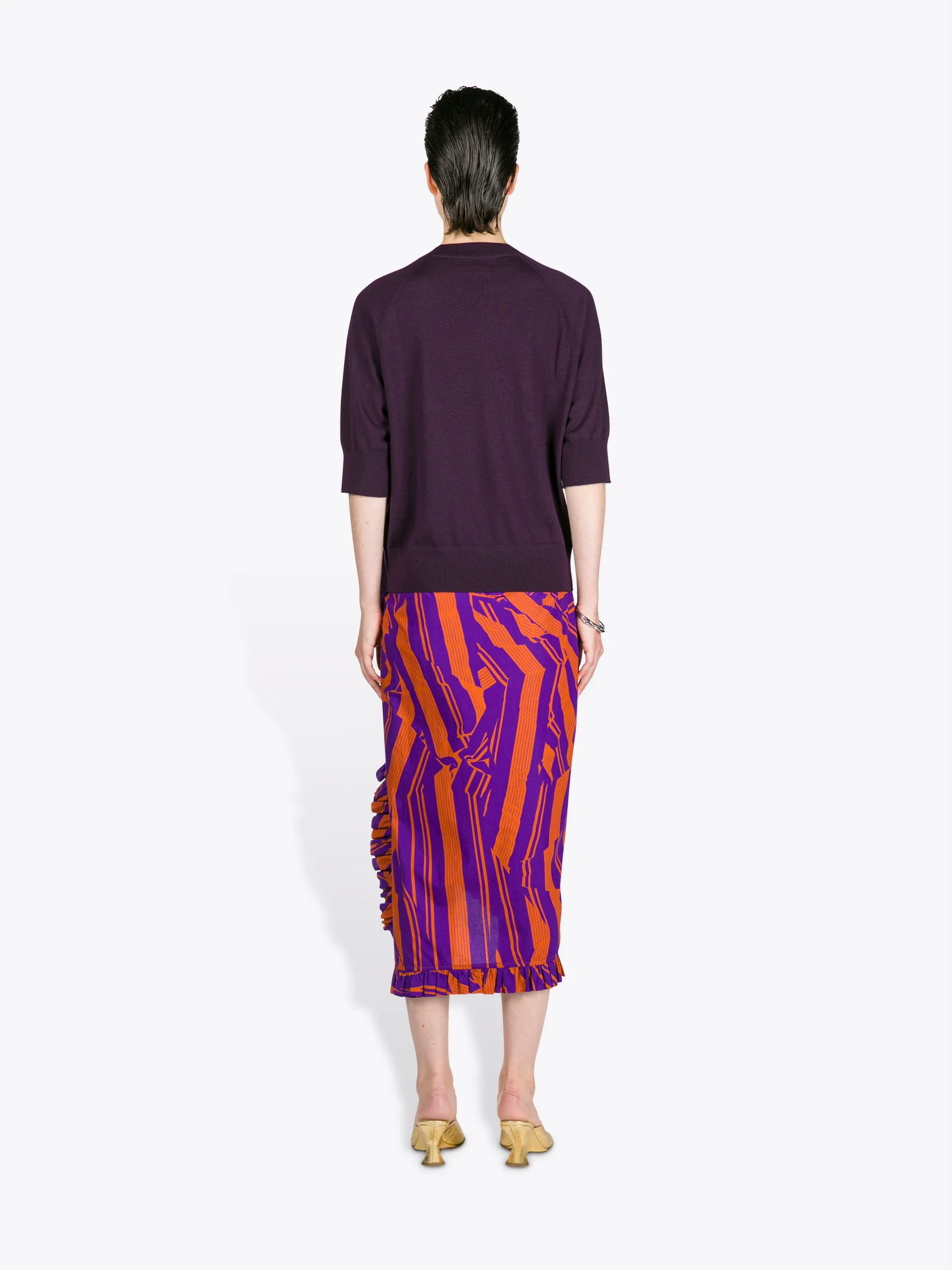 Ruffled cotton skirt sold by Dries Van Noten product image thumbnail 4