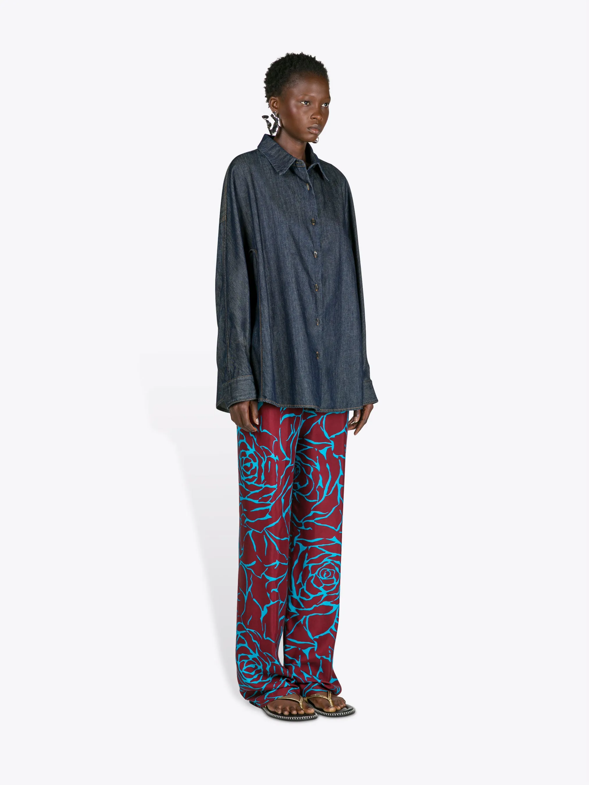 Denim cocoon shirt sold by Dries Van Noten product image thumbnail 3