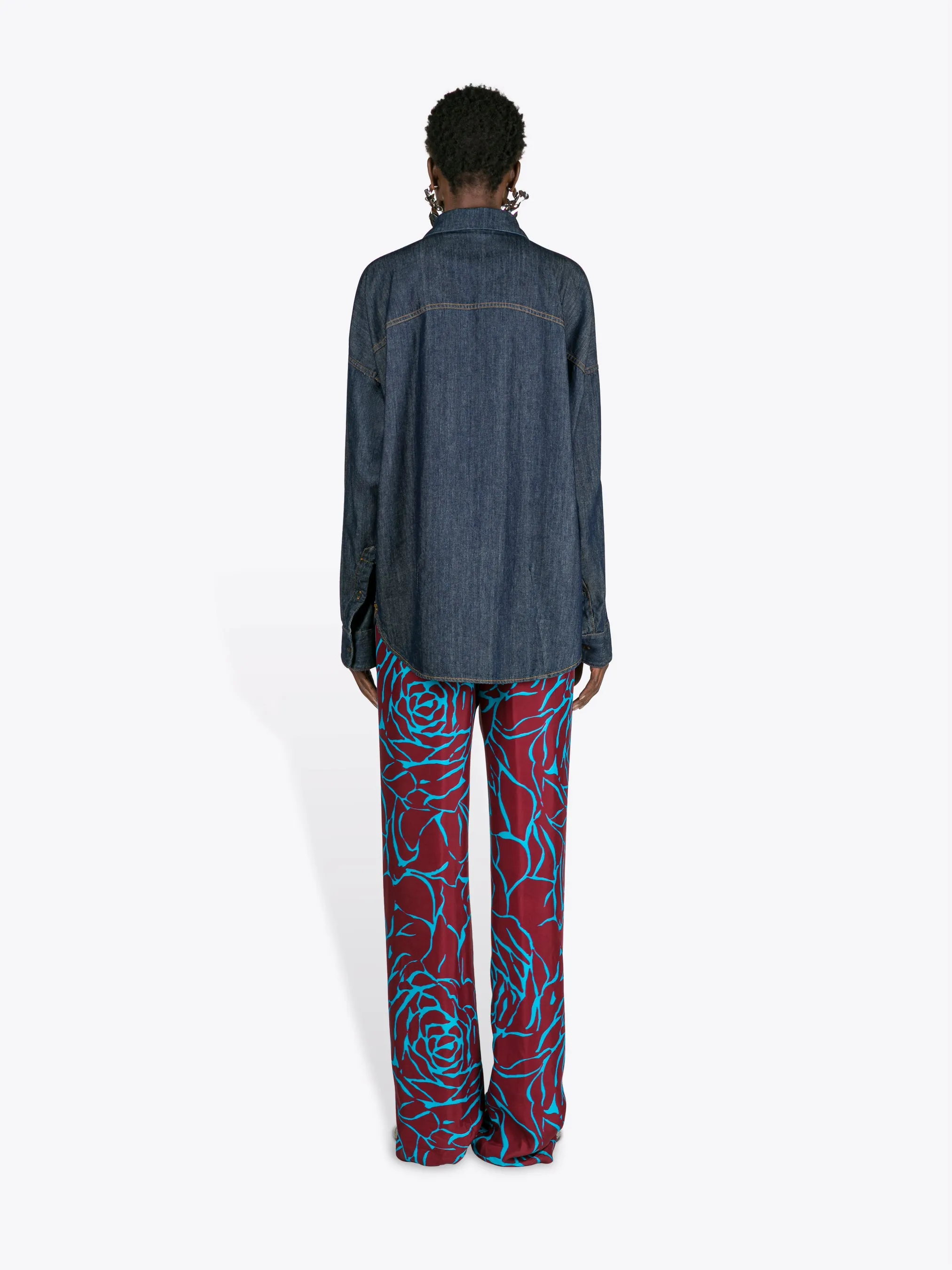 Denim cocoon shirt sold by Dries Van Noten product image thumbnail 4