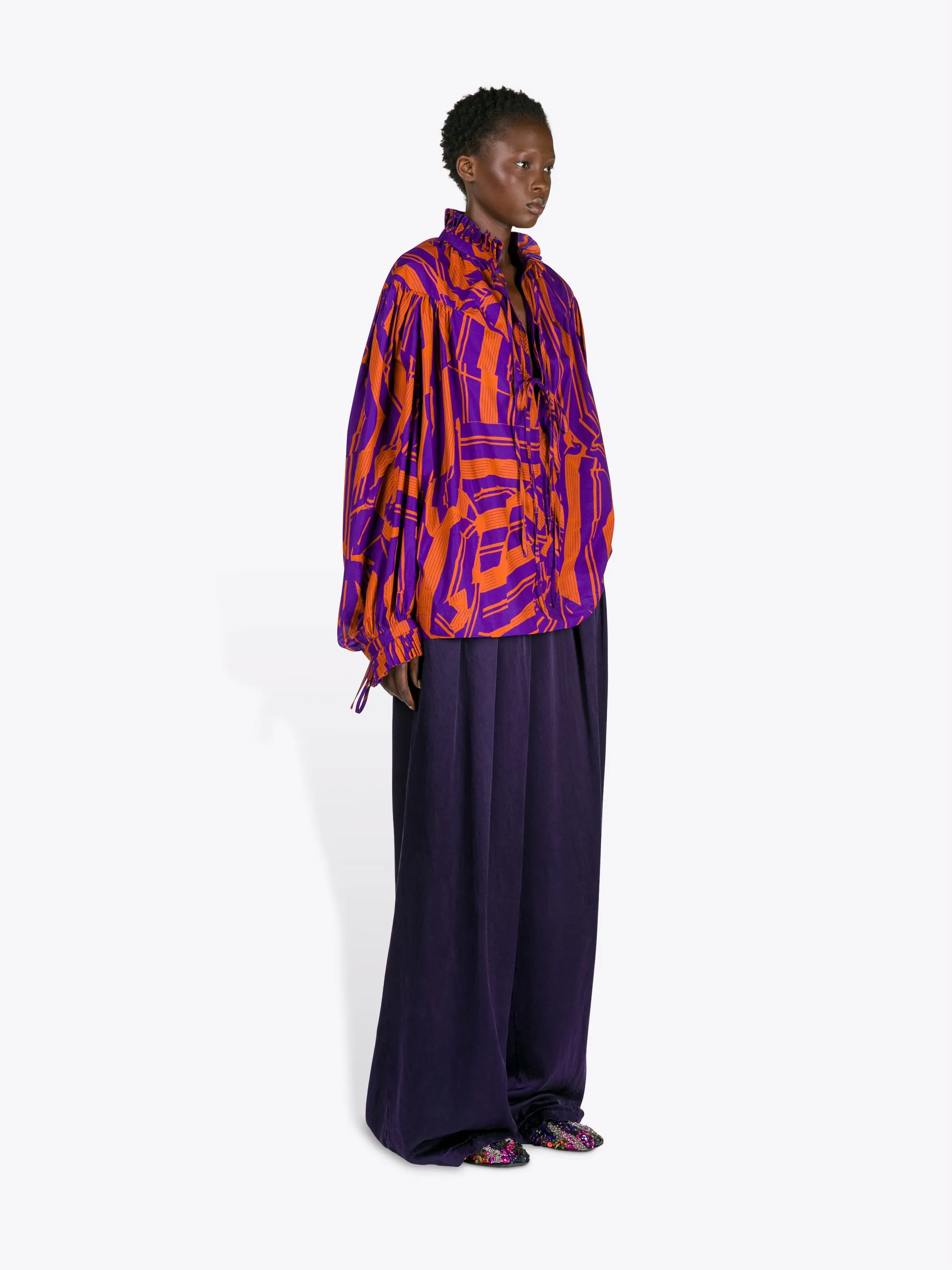 Ruffled cotton shirt sold by Dries Van Noten product image thumbnail 3