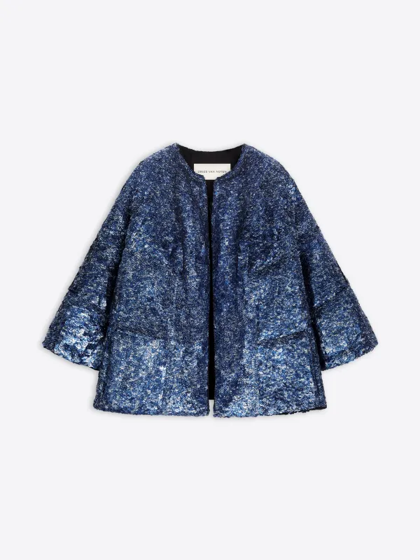 Embellished cocoon jacket sold by Dries Van Noten