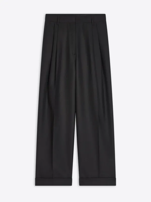 Pleated wool pants sold by Dries Van Noten